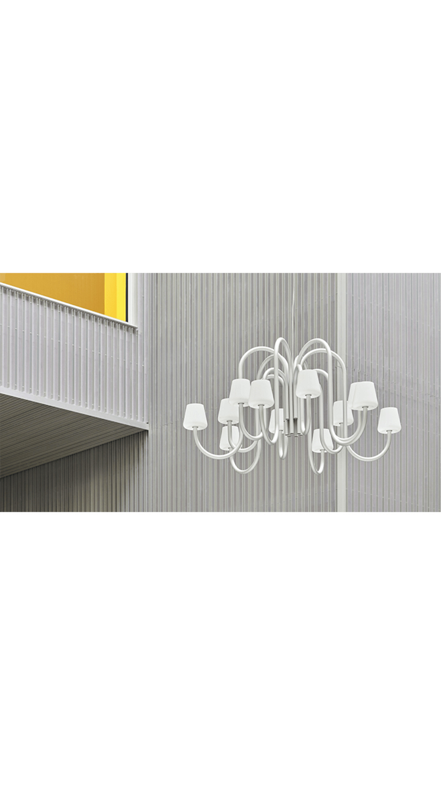 Apollo 1065 Chandelier Alu/White Opal - HAY