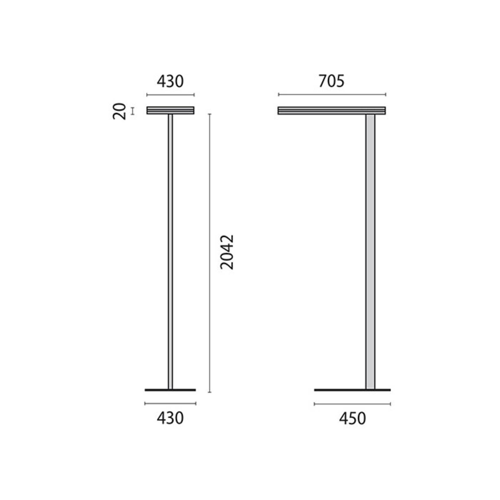 Performance in Lighting Lampadaire LED SL720SL dim. tactile 15 500 lm gris