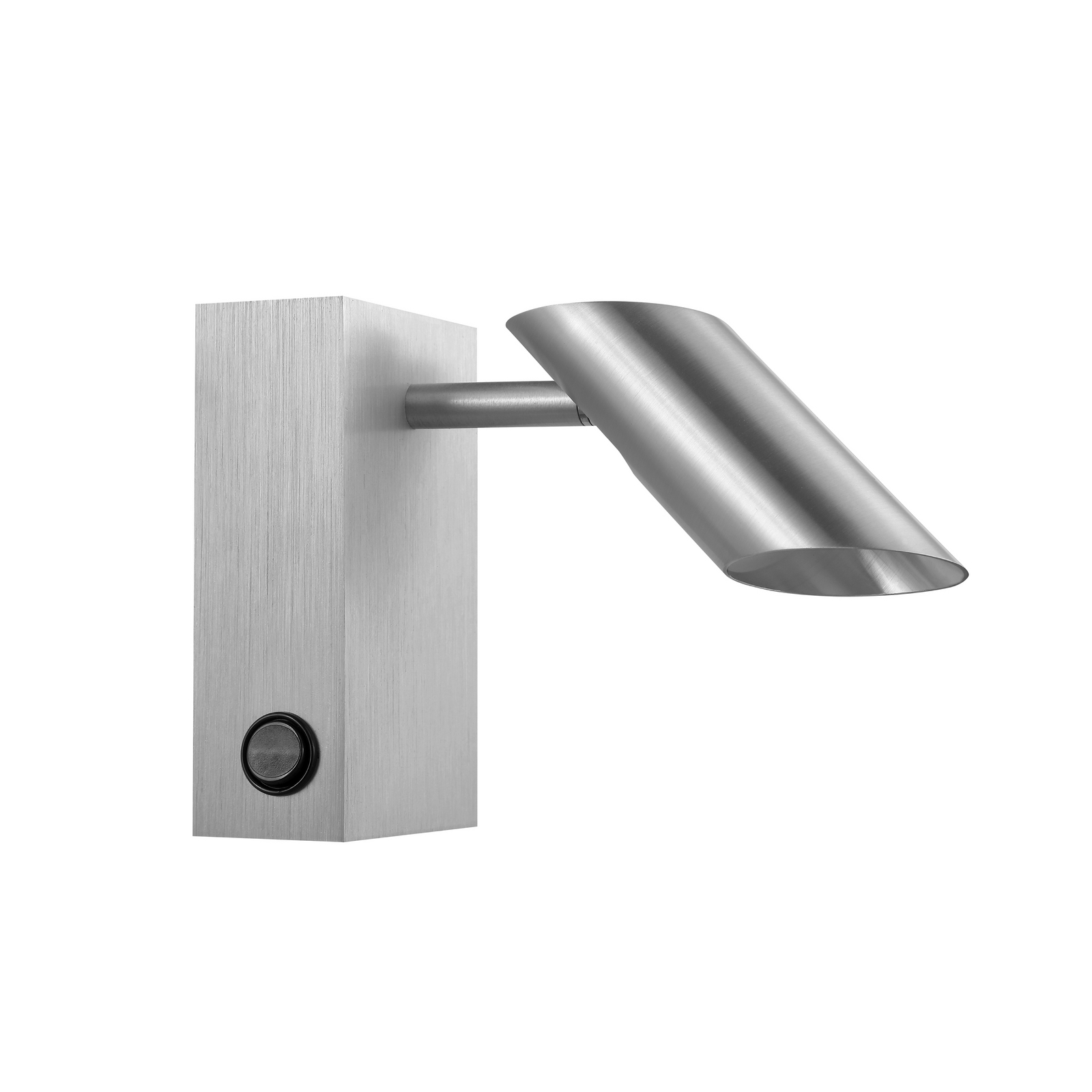 LED стенен прожектор Risell, ширина 9 cm, алуминиев цвят, метал