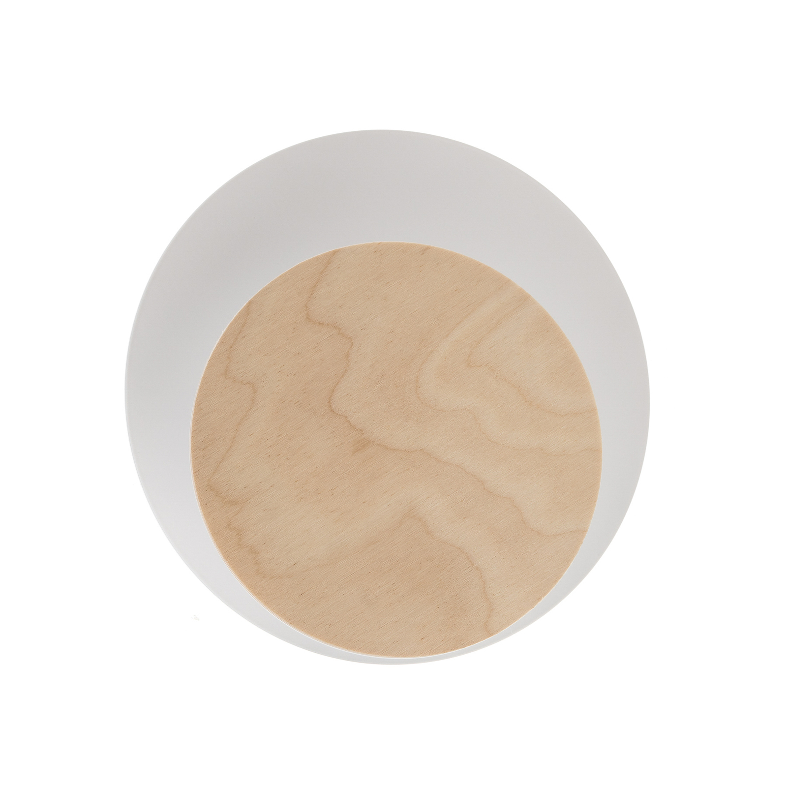 Kinkiet Circle biały, płyta dekoracyjna z drewna