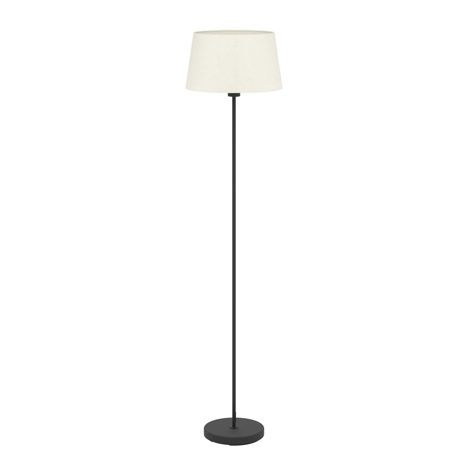 Stojacia lampa Febres, výška 153 cm, čierno-biela, oceľ/látka