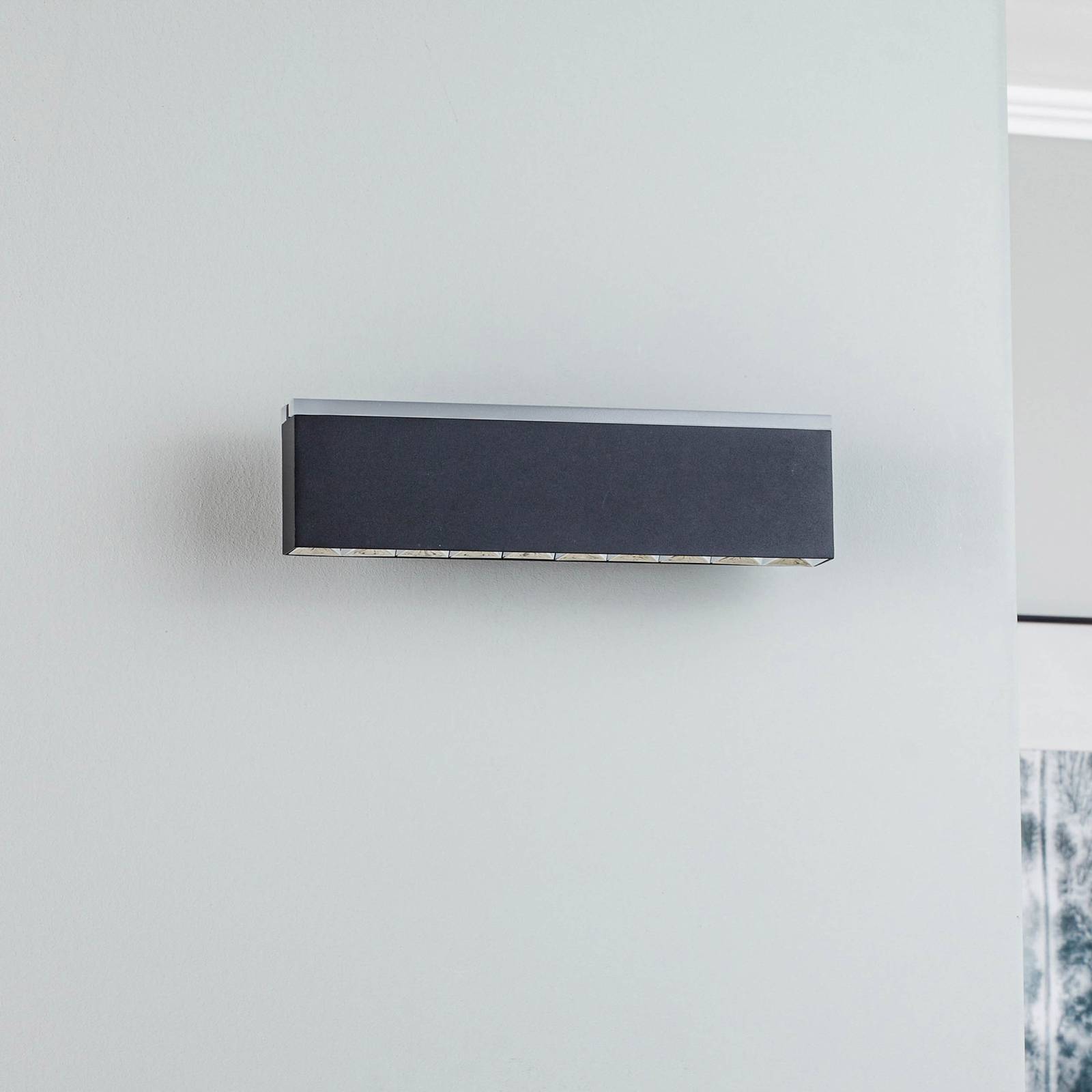 Lucande Henner LED wall light, black, 30 cm