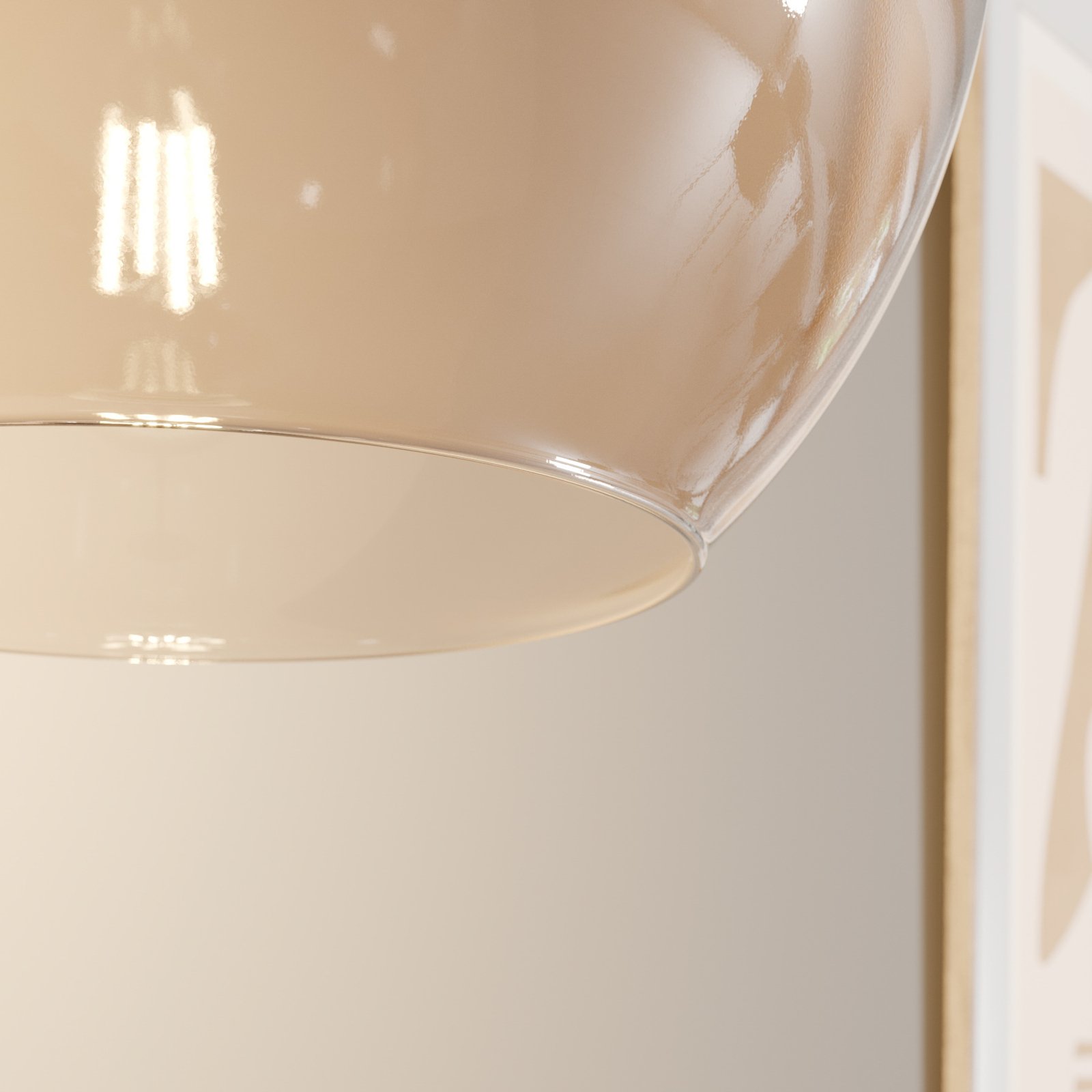 Cubus Pendelleuchte Ø 30 cm bernstein Glas E27