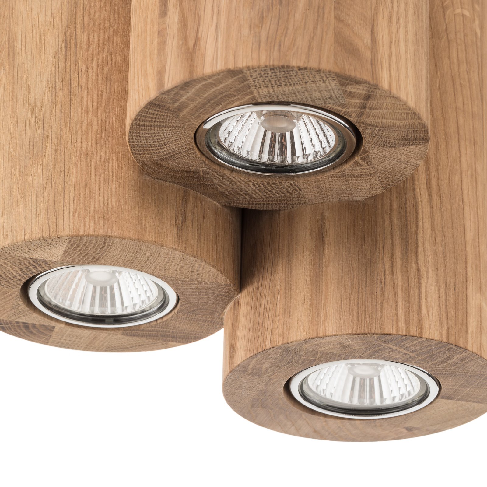 Stropné svietidlo Wooddream 3-svetelné dubové, okrúhle
