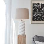 PR Home Spin -pöytälamppu Ø 30 cm ruskea/offwhite