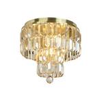 Empire ceiling light, brass, 4-bulb, crystal glass, IP44
