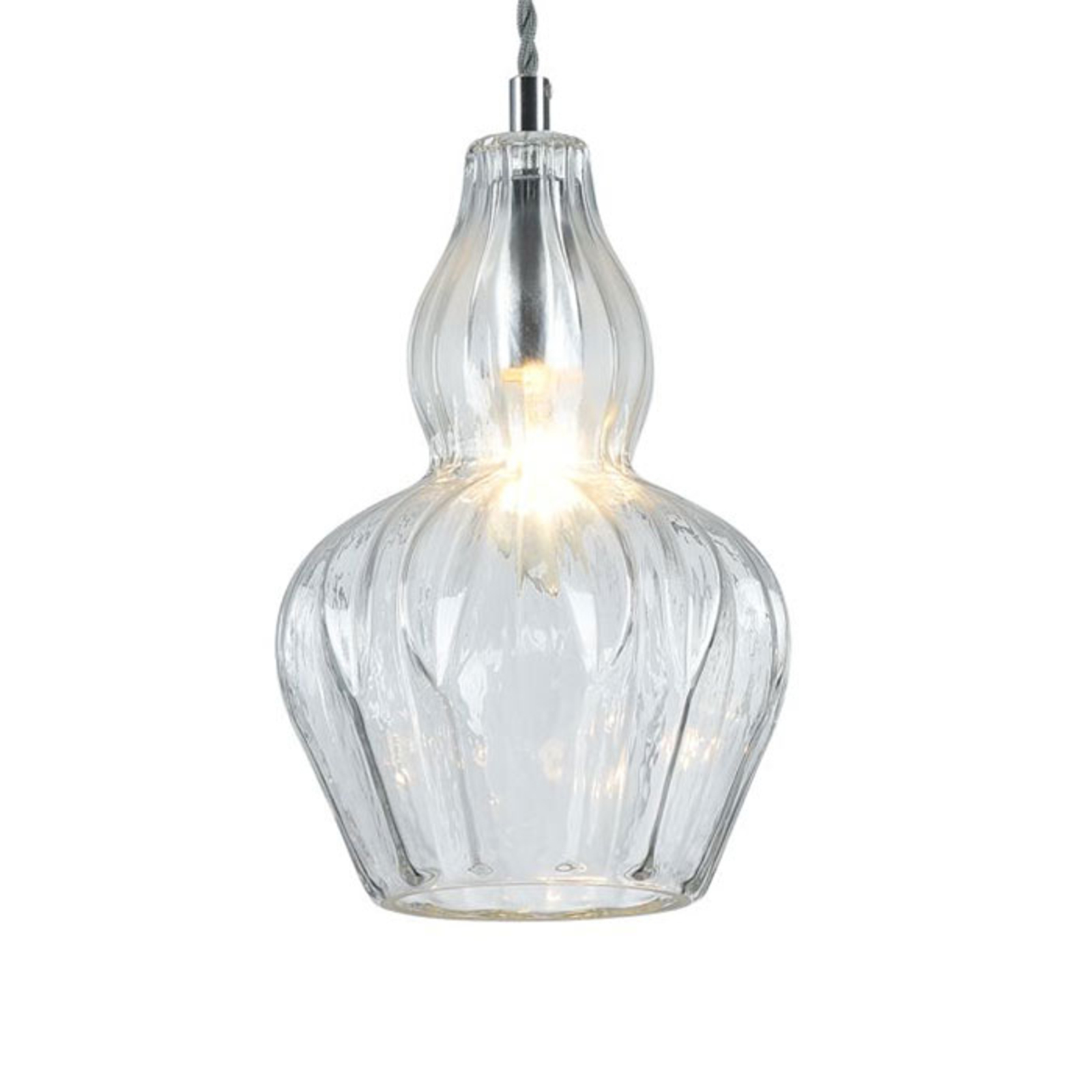 Eustoma pendant light with clear glass