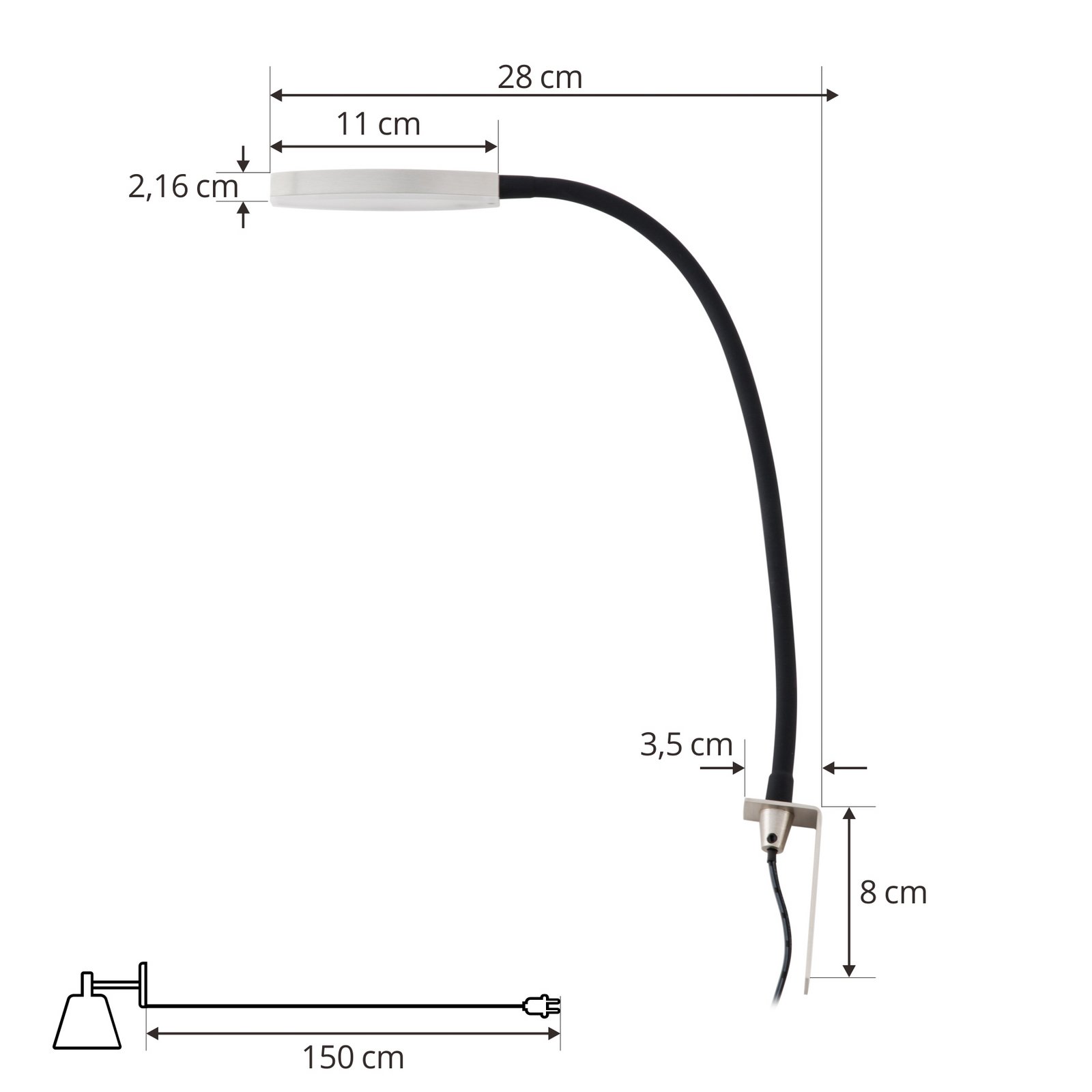 Flexola Round LED Candeeiro de Parede Nickel - Lindby