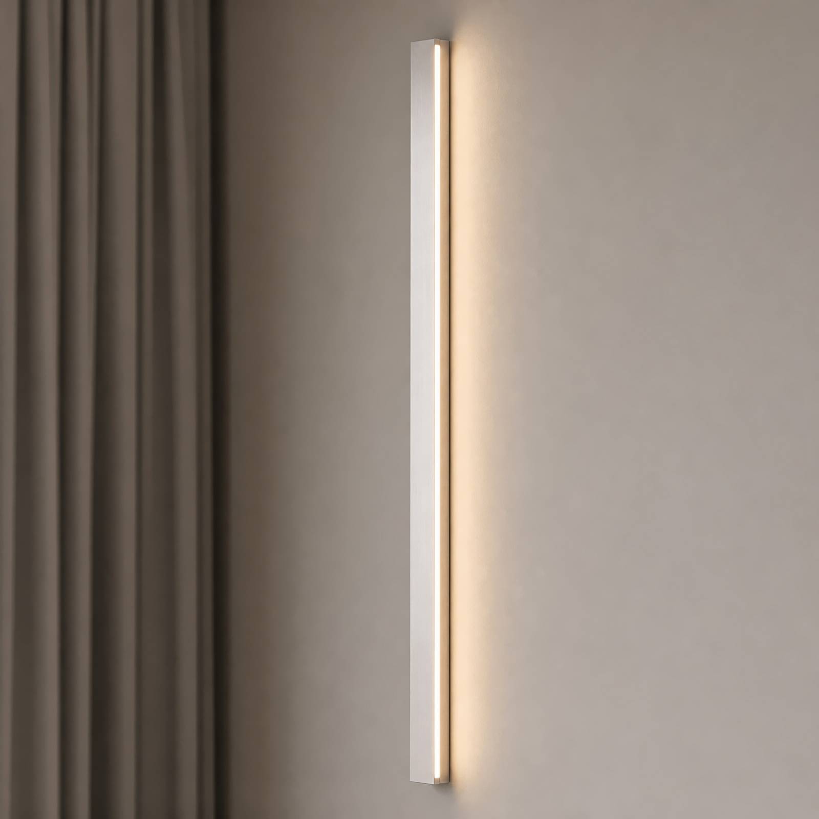 Kinkiet LED Lucande Kinsley, 90 cm, nikiel, ściemniany, CCT