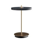 Asteria Move LED-bordlampe med batteri, grå/messing, 31 cm – UMAGE