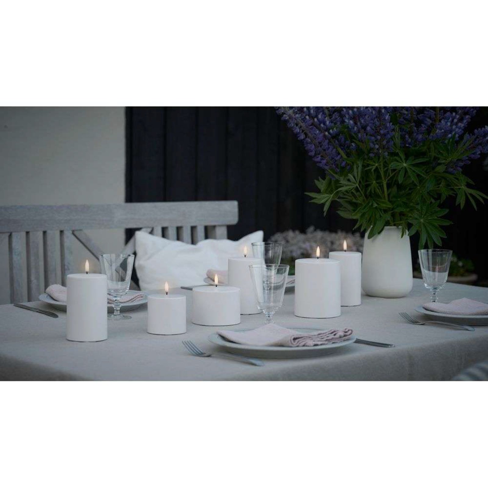 Pillar Candle LED Outdoor 7,8 x 17,8 cm White - Uyuni Lighting