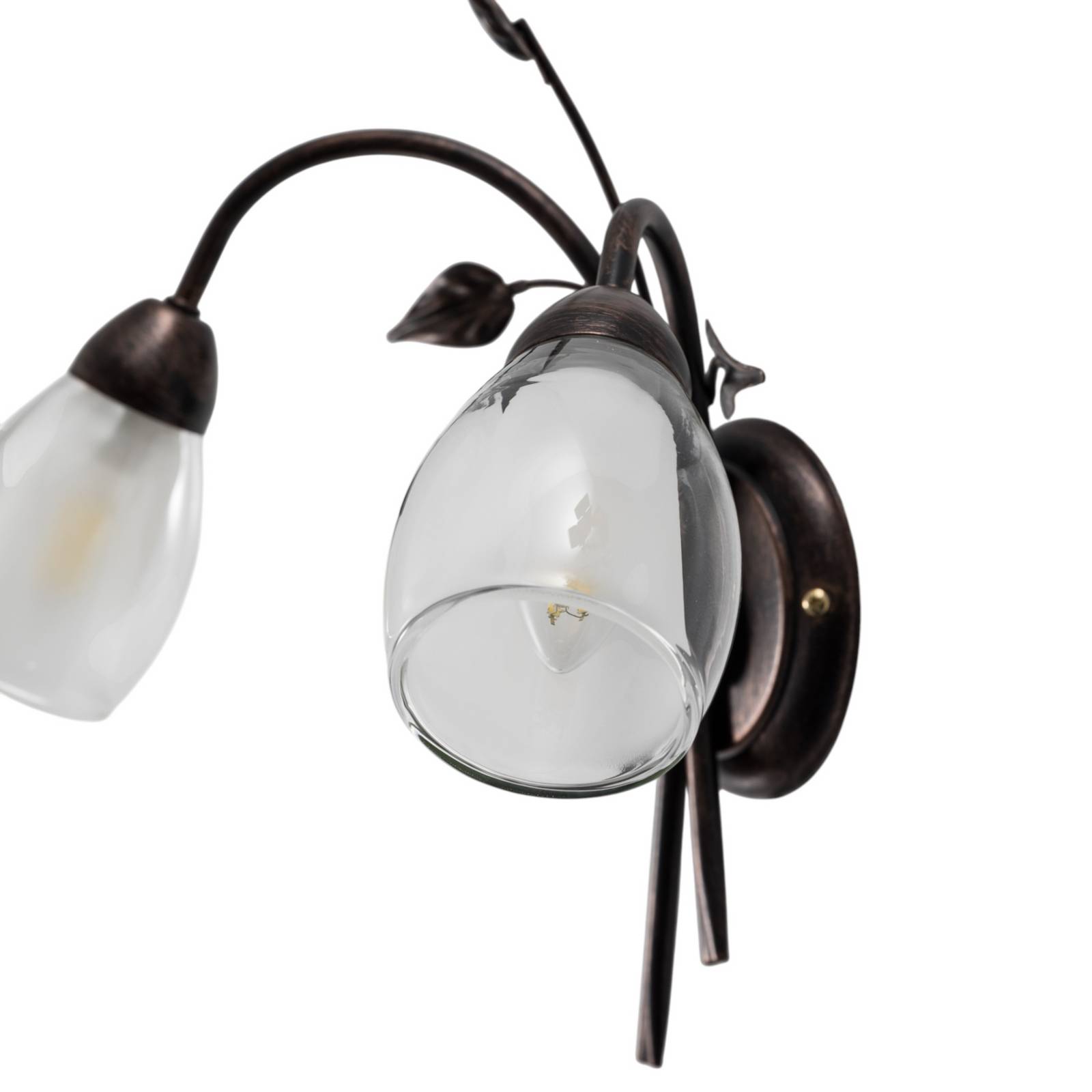 Kinkiet Liliana, 2-punktowy, czarny, czerwono-złoty, metal