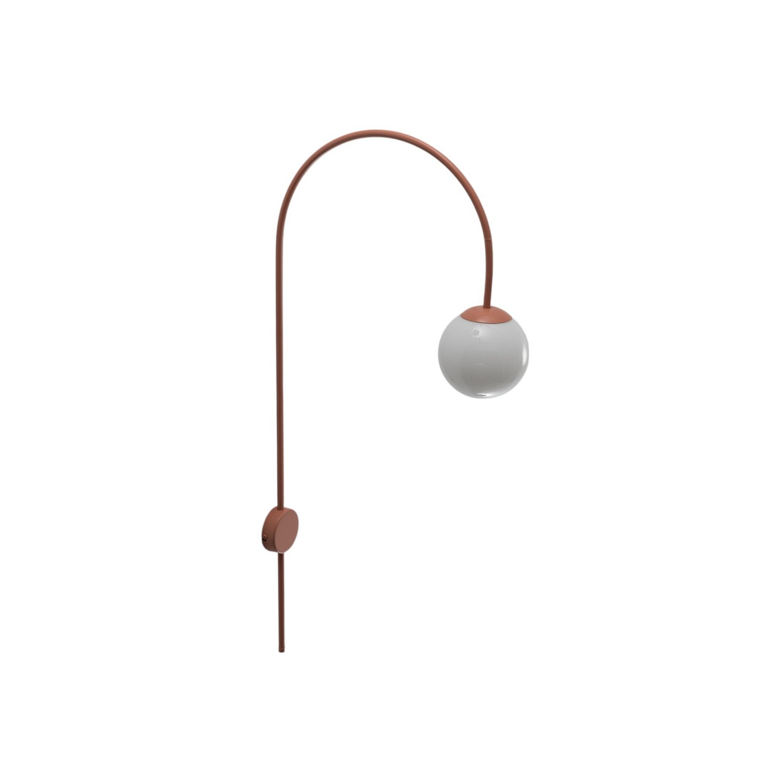 Una wall light, metal, glass, coral red Una wall light, metal, glass, coral red