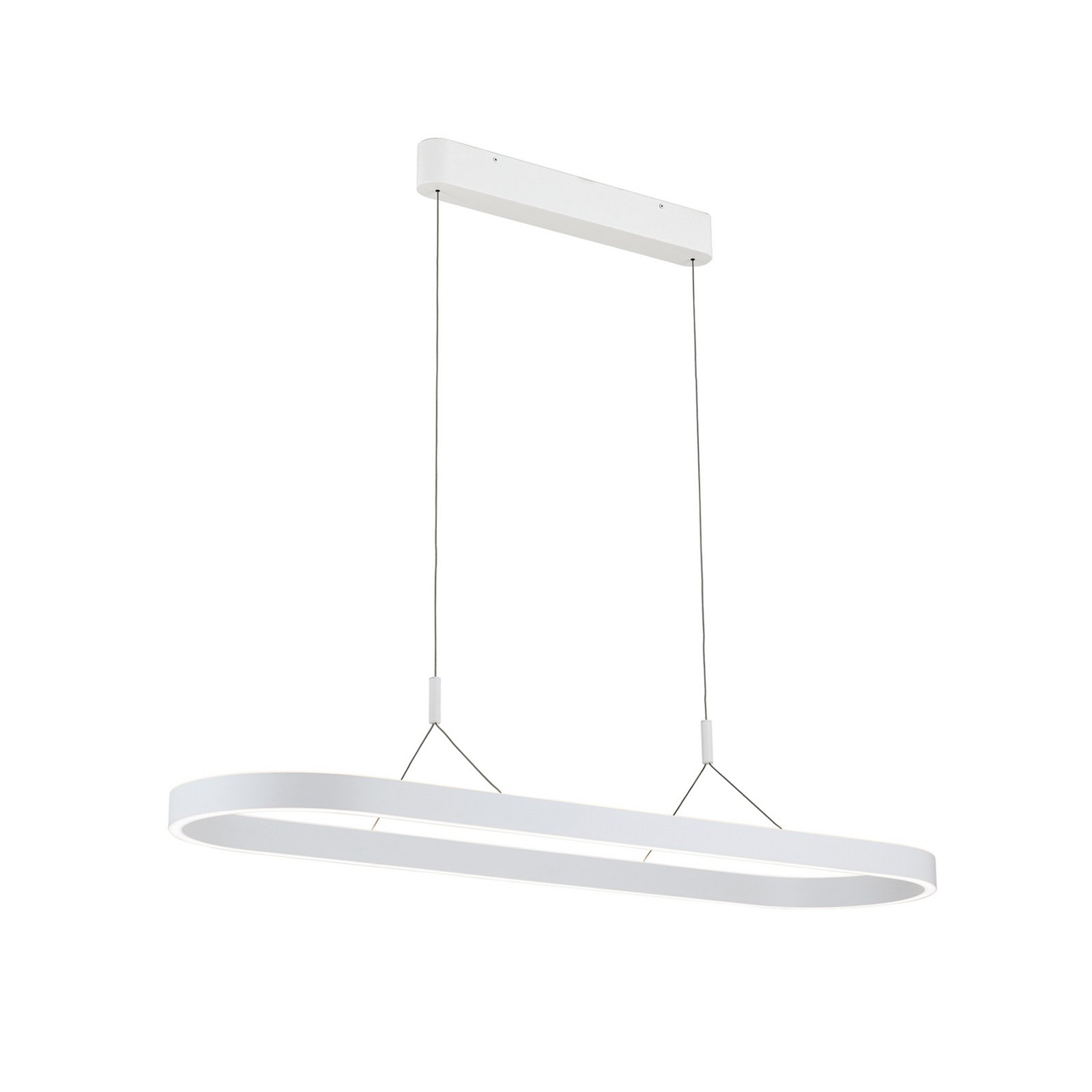 Carrara LED pendant light, white, height-adjustable, CCT