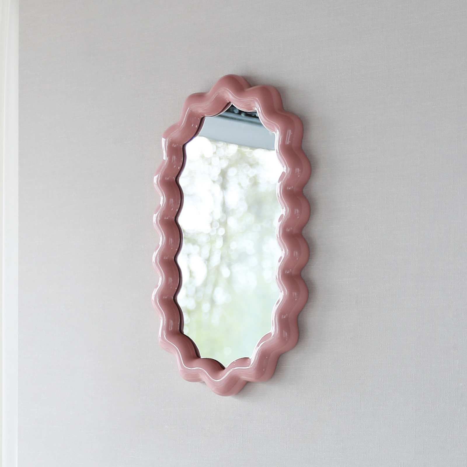 Miroir mural Zigzag Blush, rose, longueur 52,5 cm - &Klevering