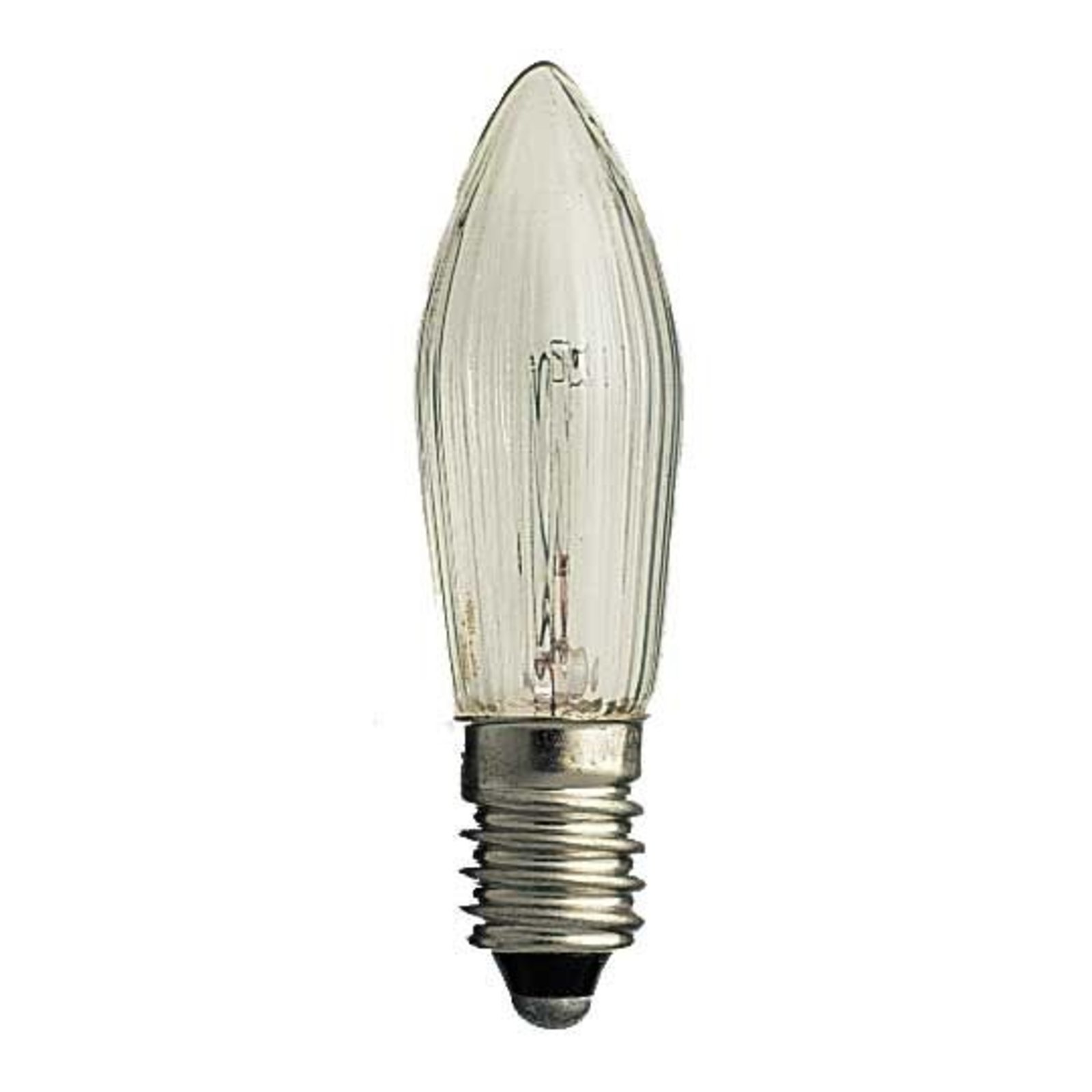 E10 3 W 55 V bulb, pack of 3, candle shape