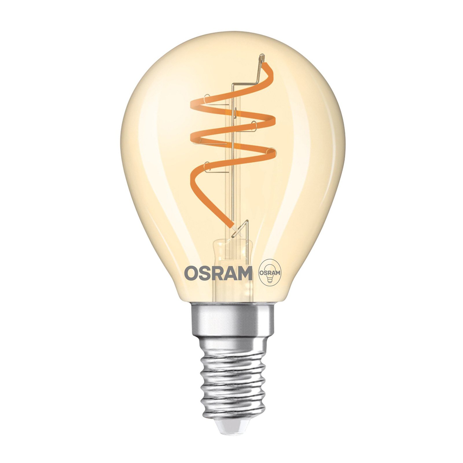 OSRAM LED vintāža E14 4.9W 922 pilienu spirālveida kvēldiega zelta krāsā