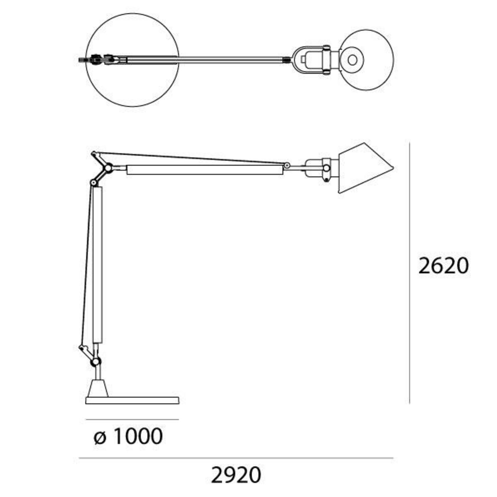 Tolomeo XXL LED Candeeiro de Pé Aluminium - Artemide