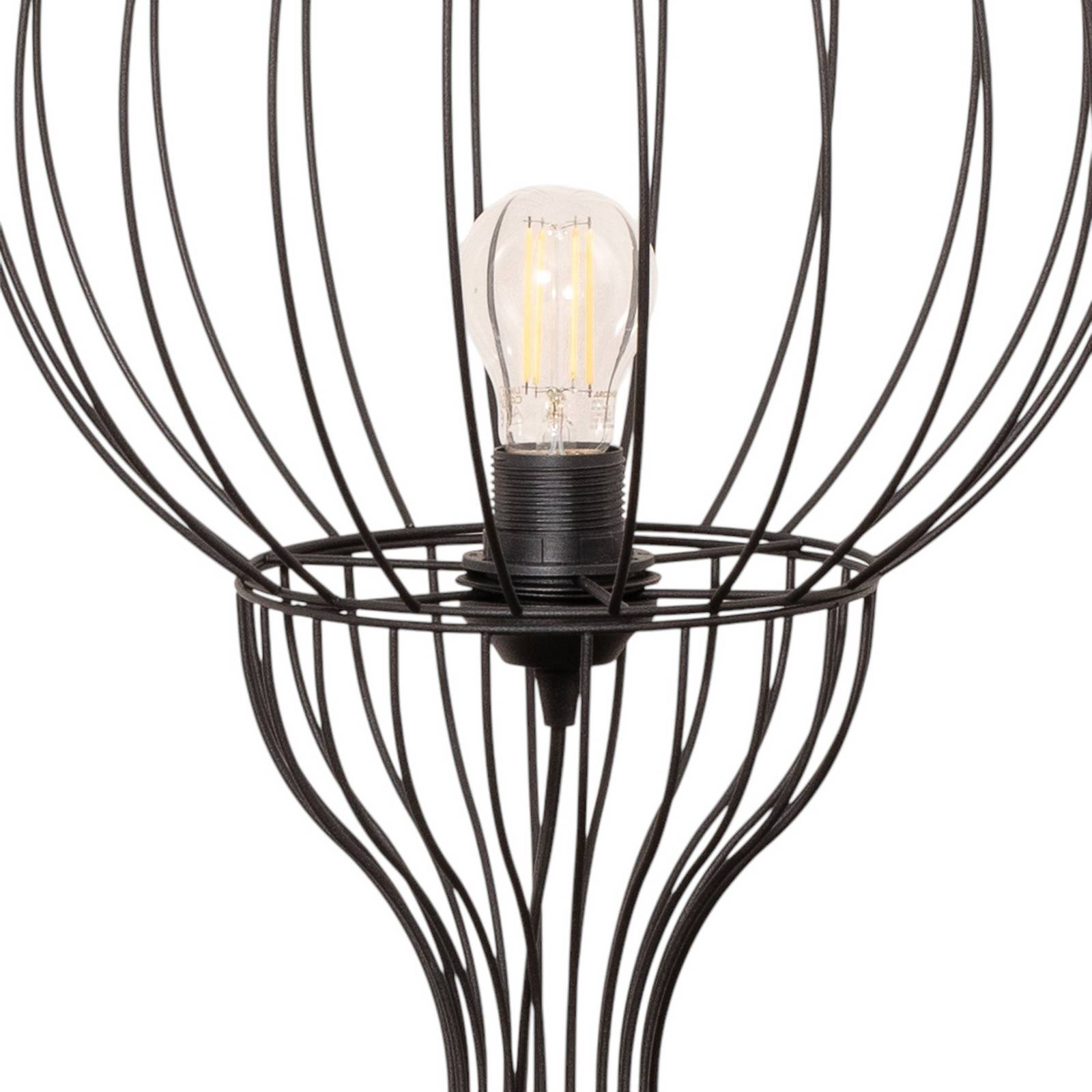 Lampa stojąca Mercure, czarna, metal/plastik, wysokość 93 cm