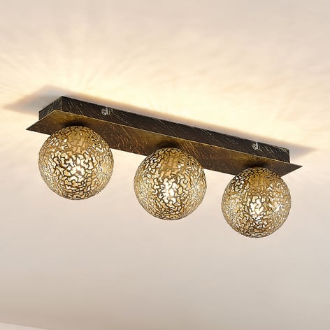 Lucande Evory ceiling light, angular, 3-bulb