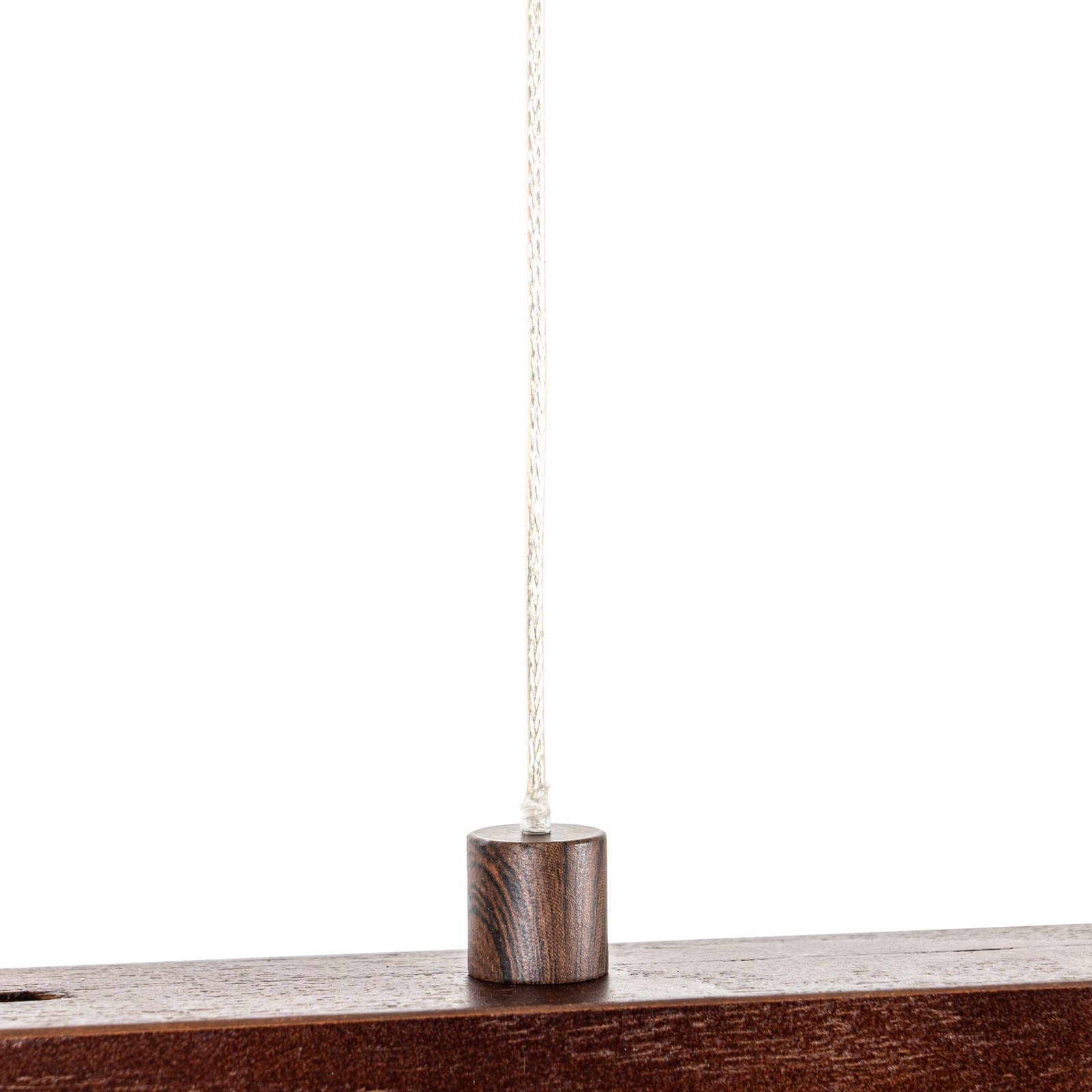 Lucande LED-riippvalgustid Nihalo, pähkel, 122 cm, dimmeriga, CCT
