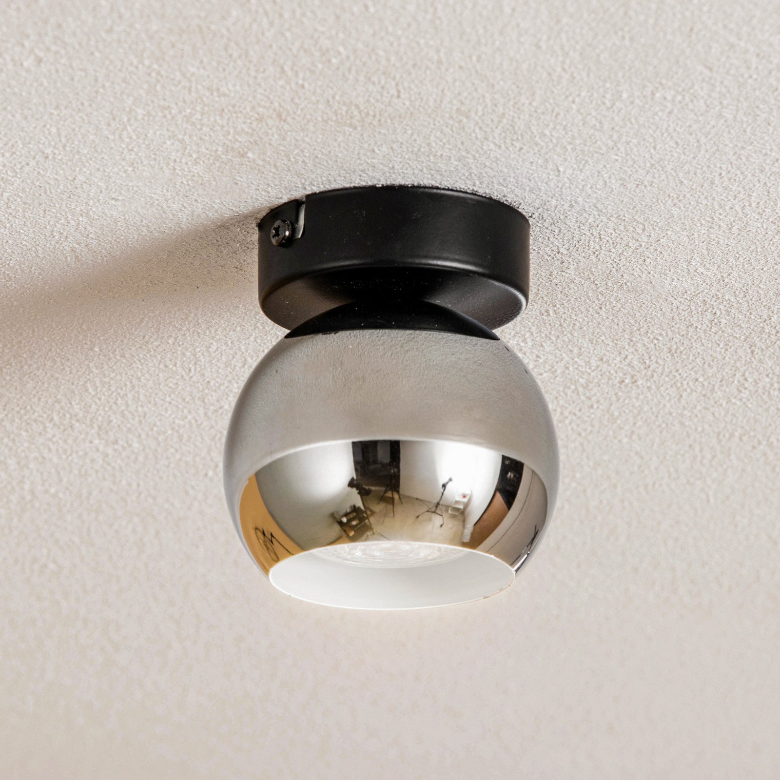 Luminex Plafonieră Lexa 1 bec negru/crom - Camera de zi / sufragerie - Viața tânără - negru crom - Metal