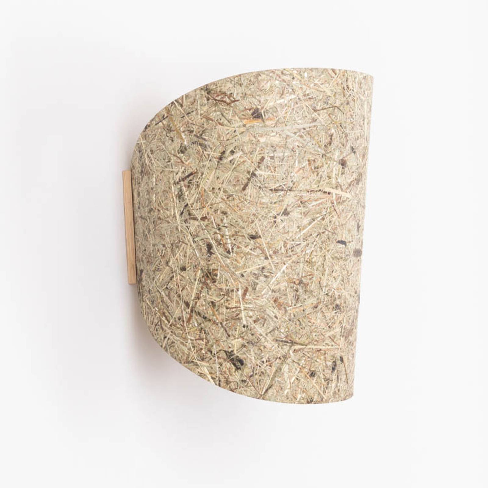 Almut von Wildheim ALMUT 1411 wall light curved, pure hay, for Living / Dining Room, oak wood, pure hay, E27, 52 W, W: 20 cm, H: 30 cm