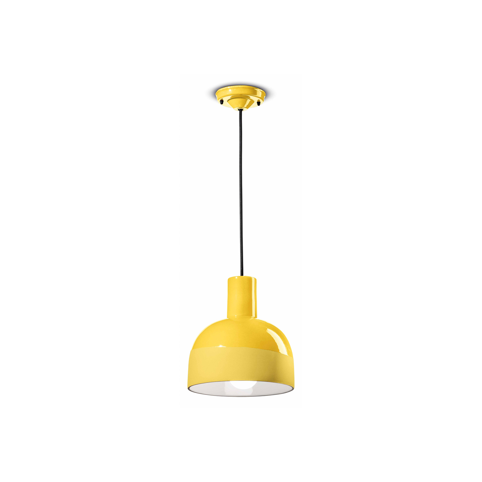 Висяща лампа Caxixi, изработена от керамика, жълта