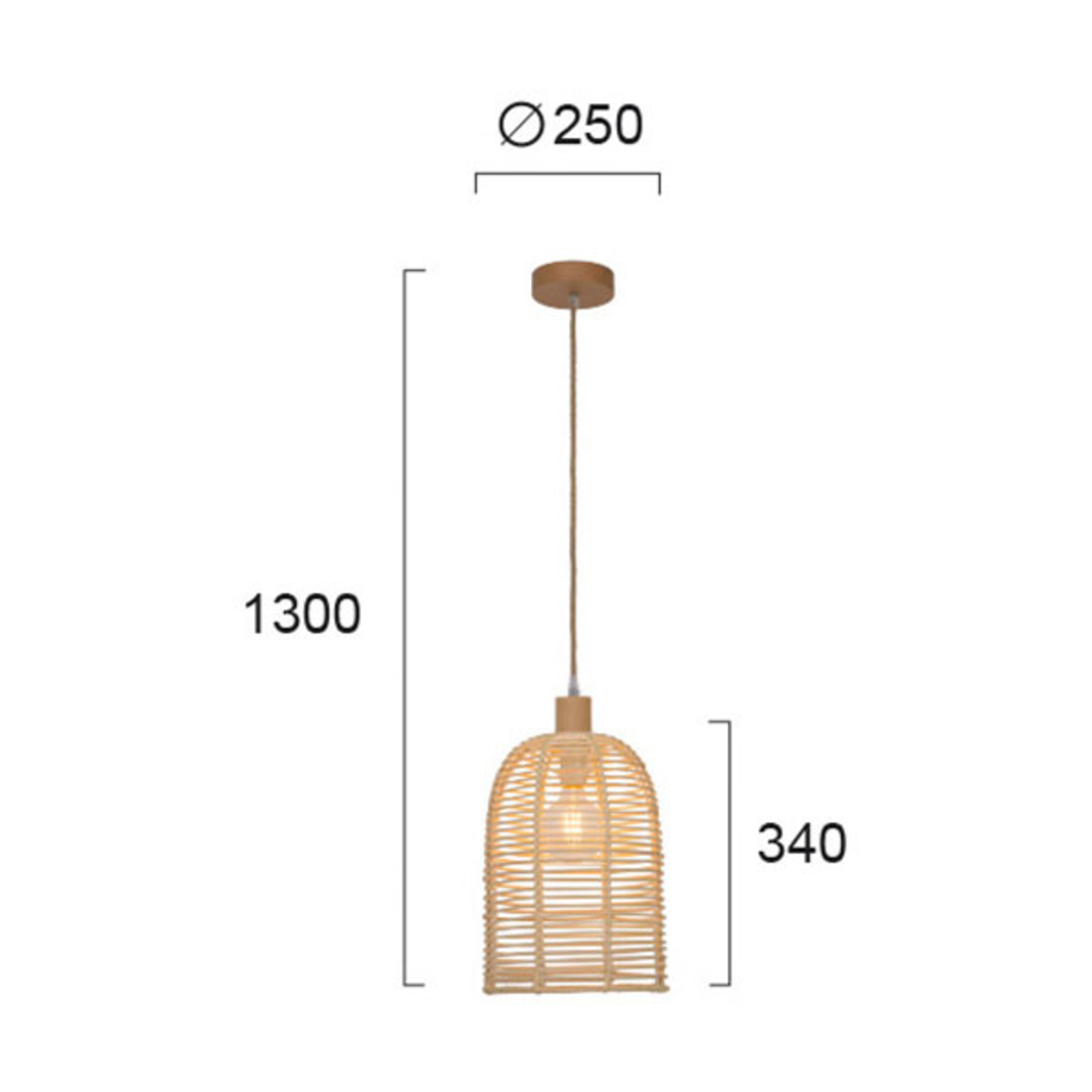 Hanglamp Bell van hout