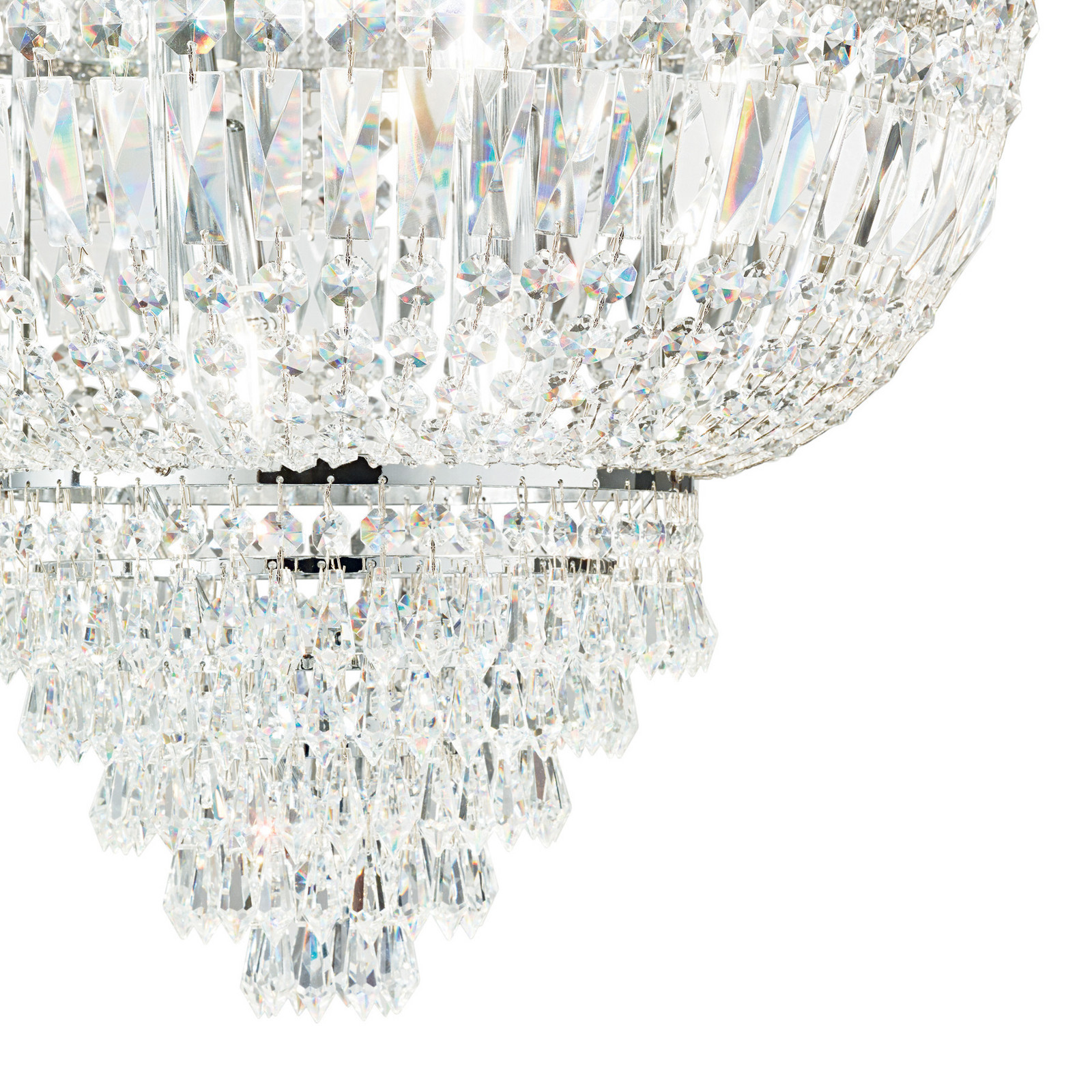 Plafonieră IDEAL LUX Dubai crom/transparent Ø 32 cm cristal - Camera de zi / sufragerie - crom transparent - Sticlă