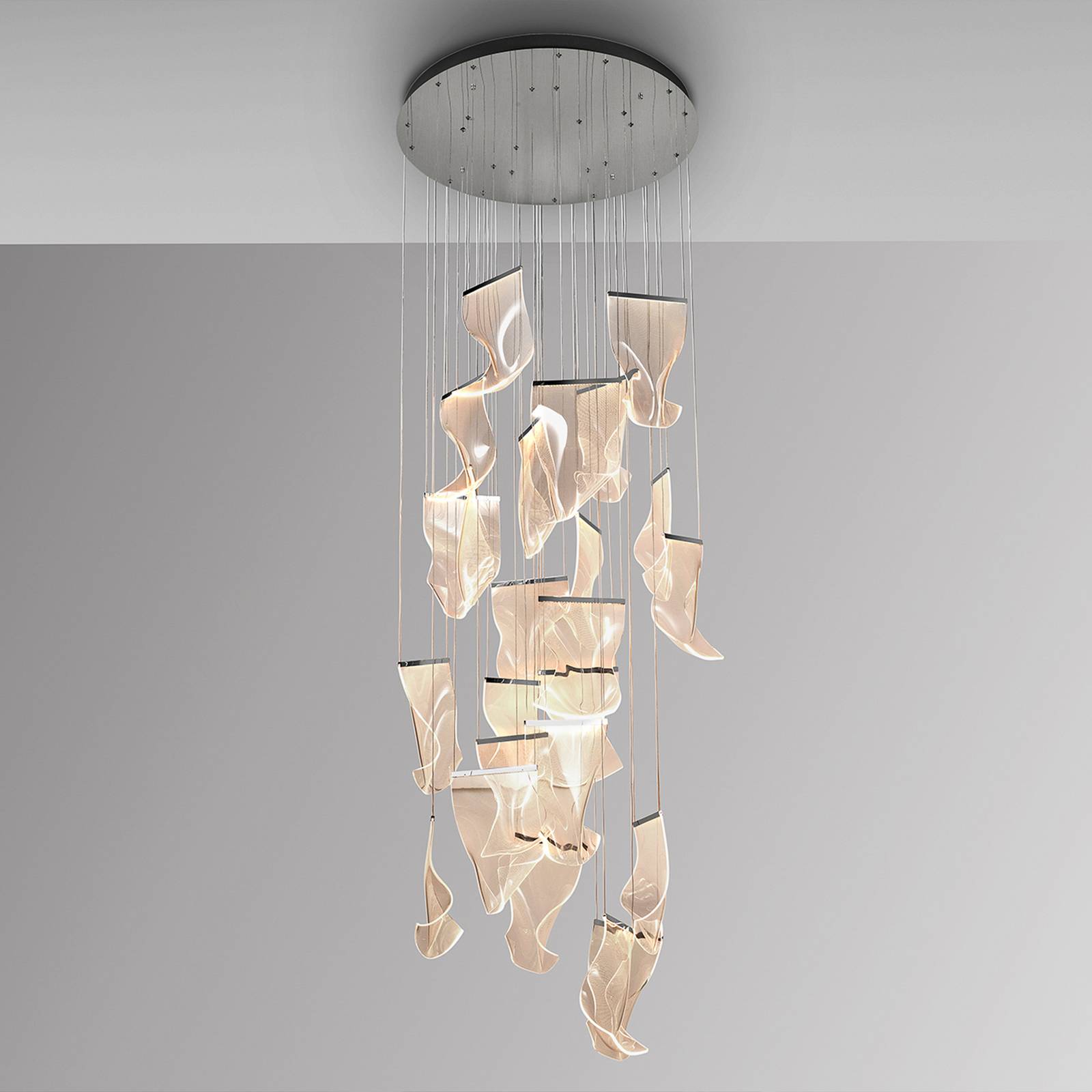 Lampa wisząca Velos LED, chrom, 24-śr. metal, tworzywo sztuczne