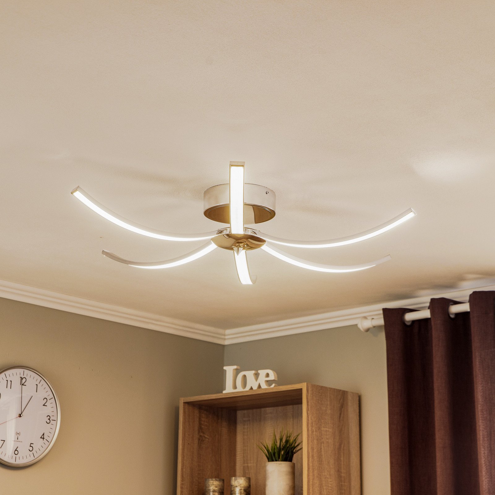 Domiluce Plafonieră LED Umbra 6 becuri 91cm crom - Camera de zi / sufragerie - modern - crom lucios - Metal