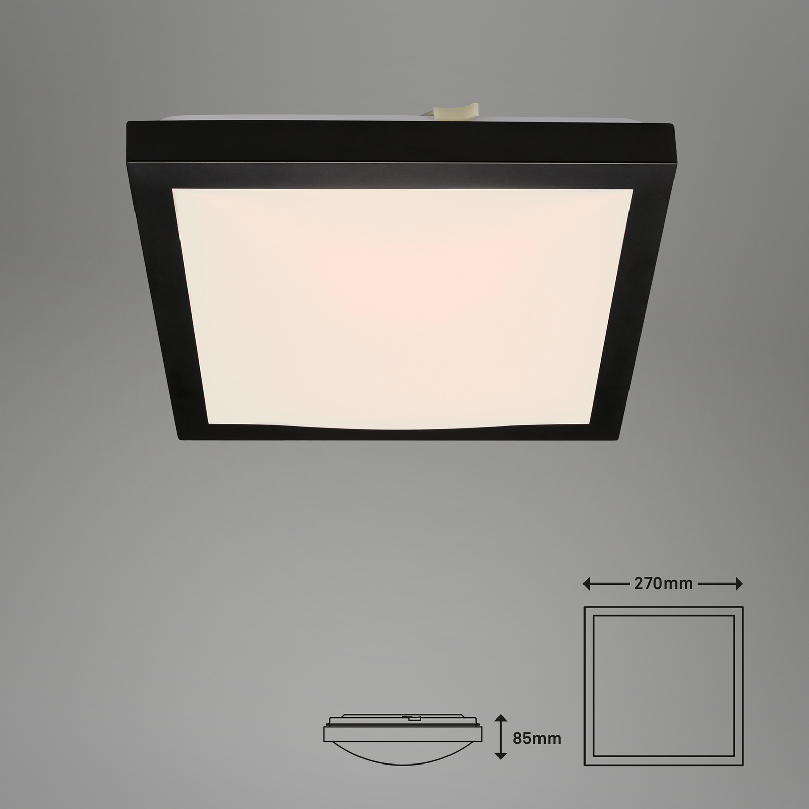 Plafonnier LED Fledo, 3 000 K, noir/blanc