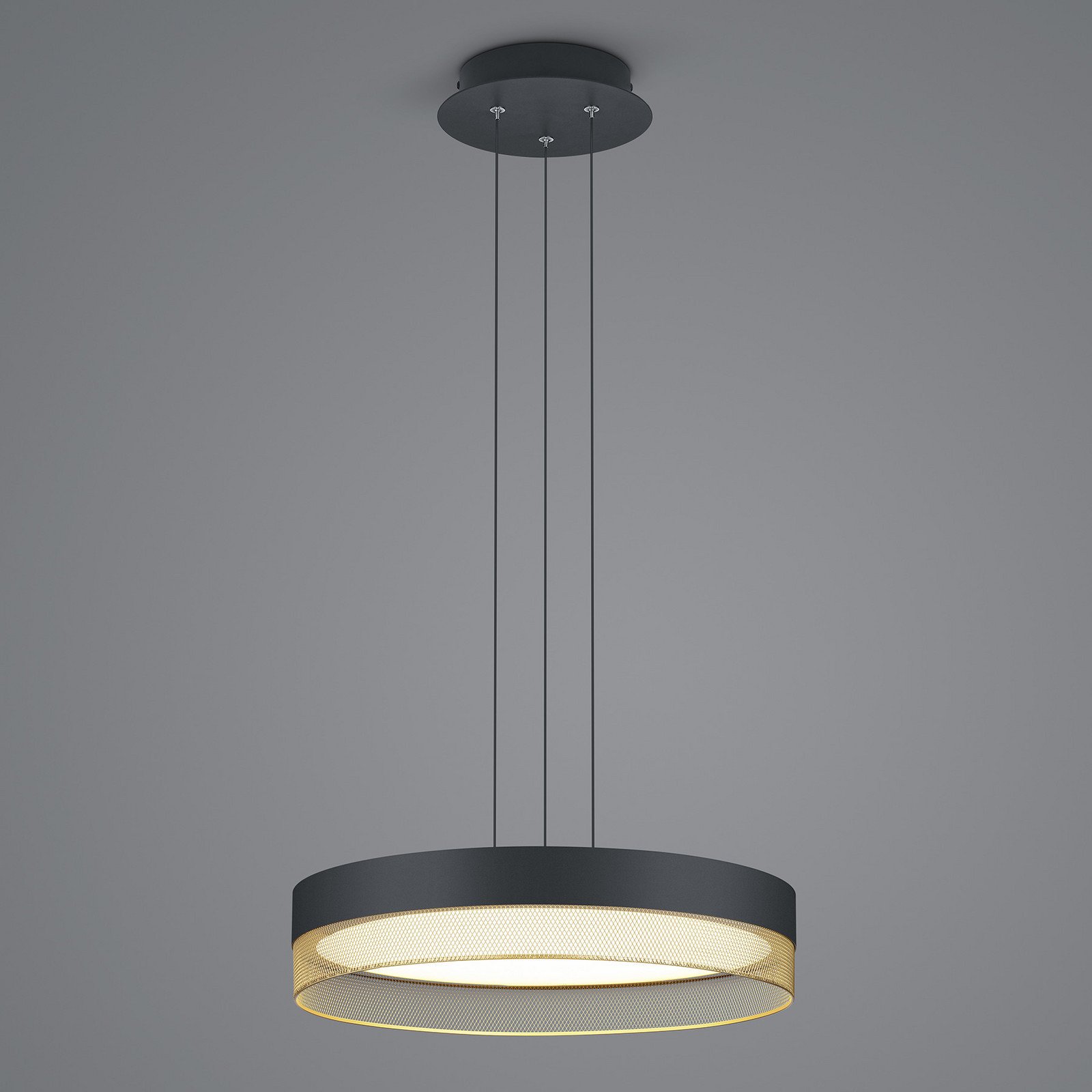 Suspensie cu LED-uri Mesh Ø 45 cm negru/auriu