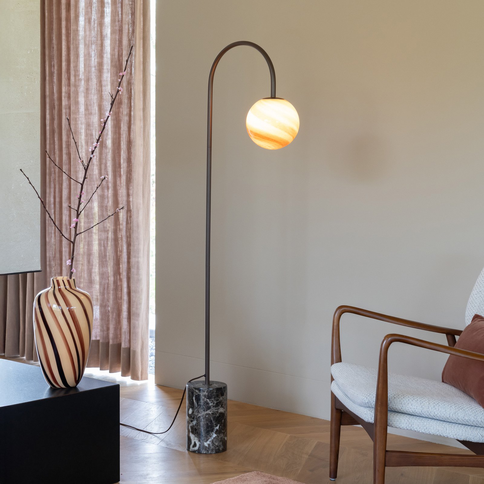 IT'S ABOUT ROMI Bogenlampe Tivoli, braun, Höhe 163 cm