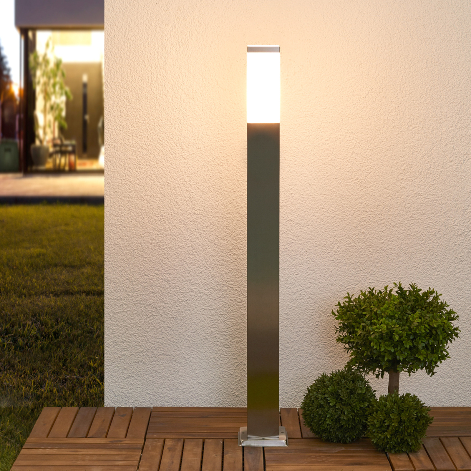 Rectangular stainless steel bollard light Lorian