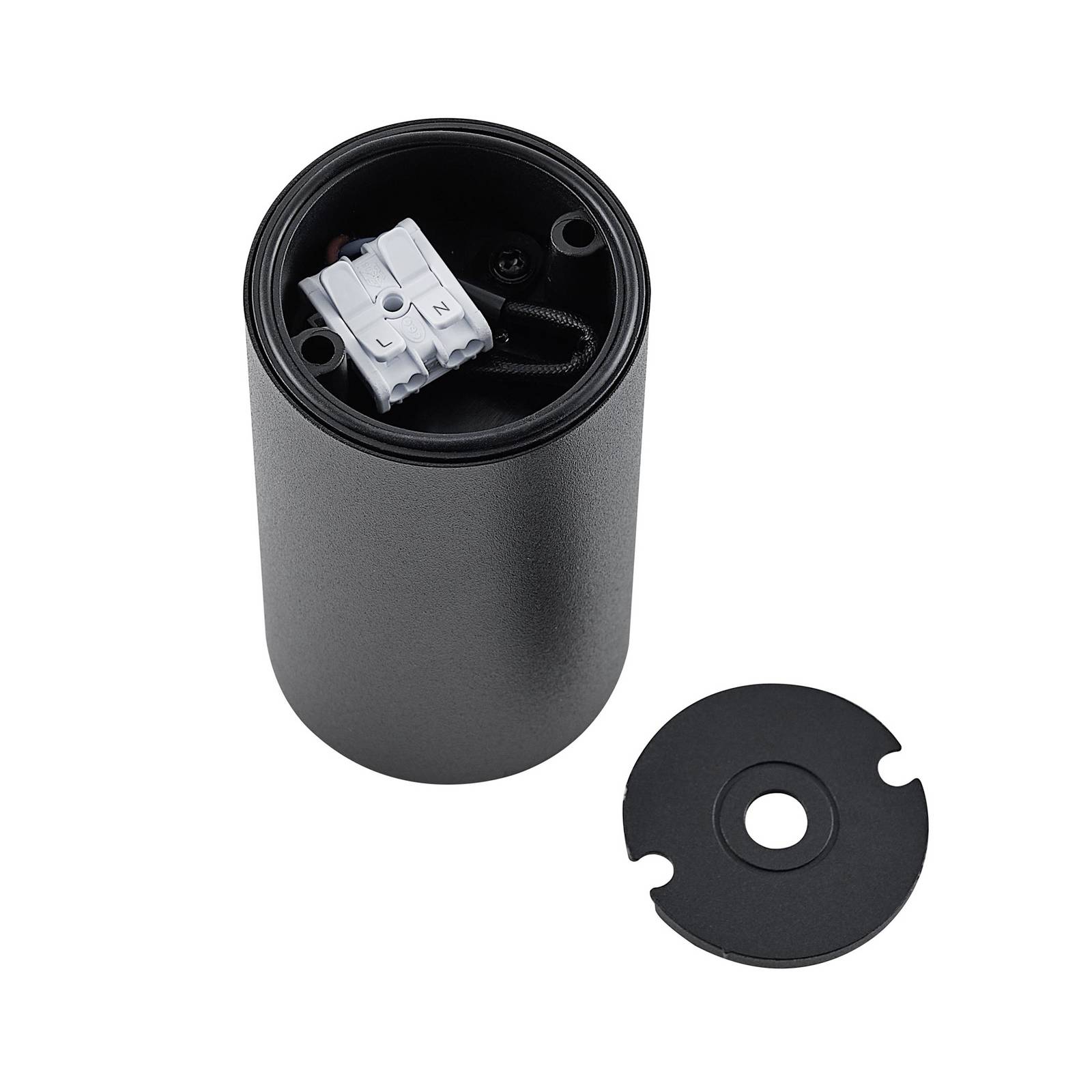 Downlight CAN, czarny, IP44, Ø 6 cm, metal, GU10
