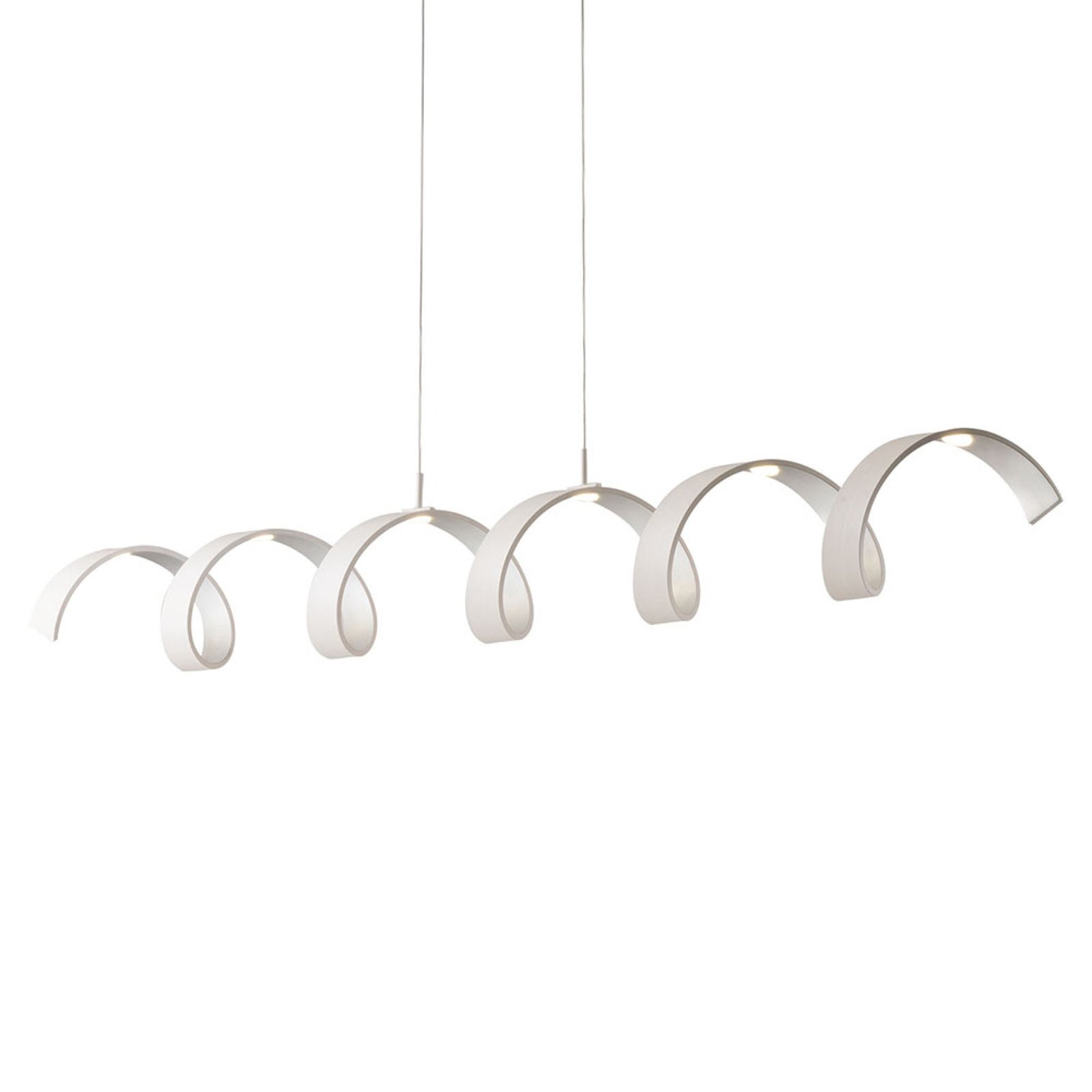 LED-Hängeleuchte Helix, weiß-silber