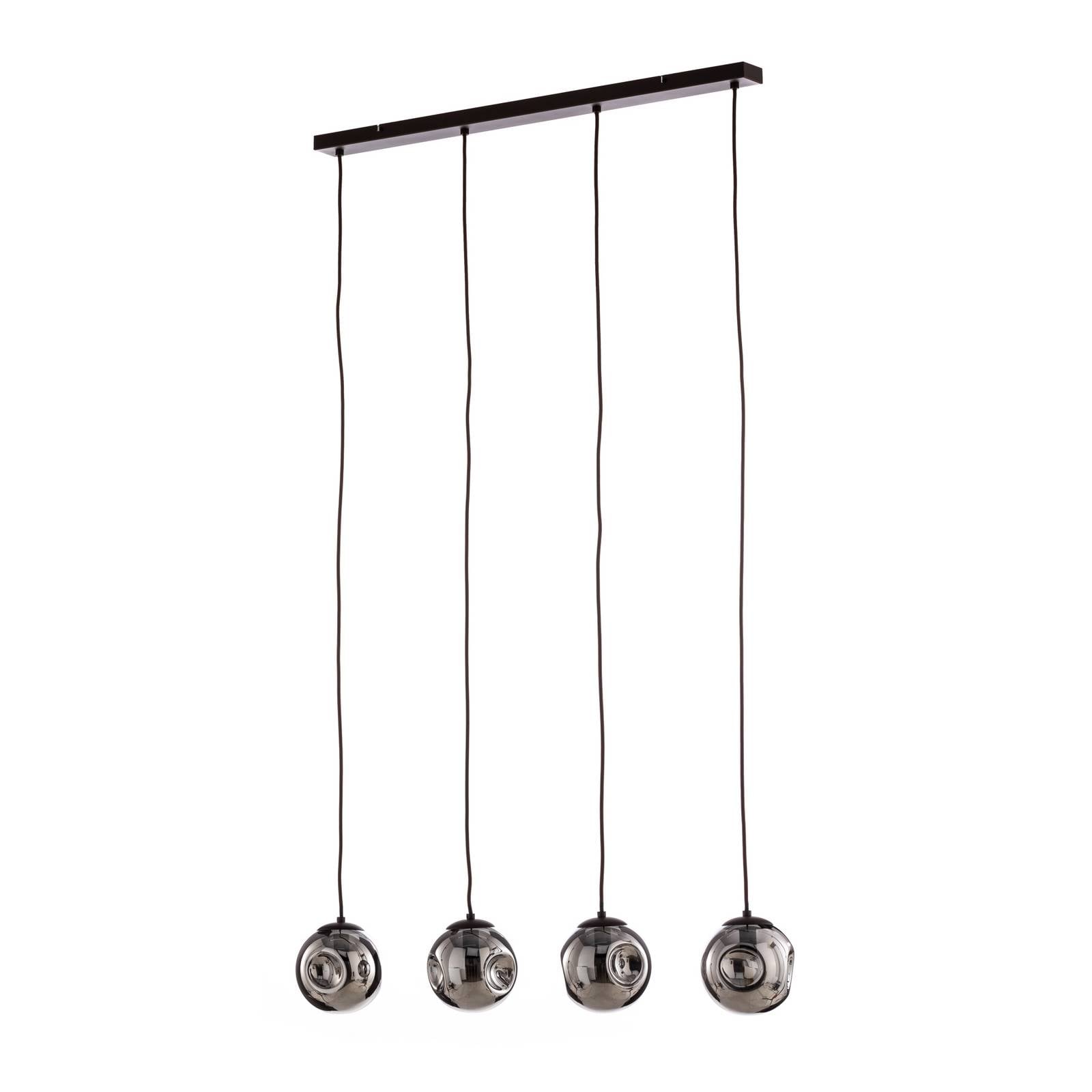 Lindby Hängeleuchte Valentina, Glas, rund, smoked, 4-flg.