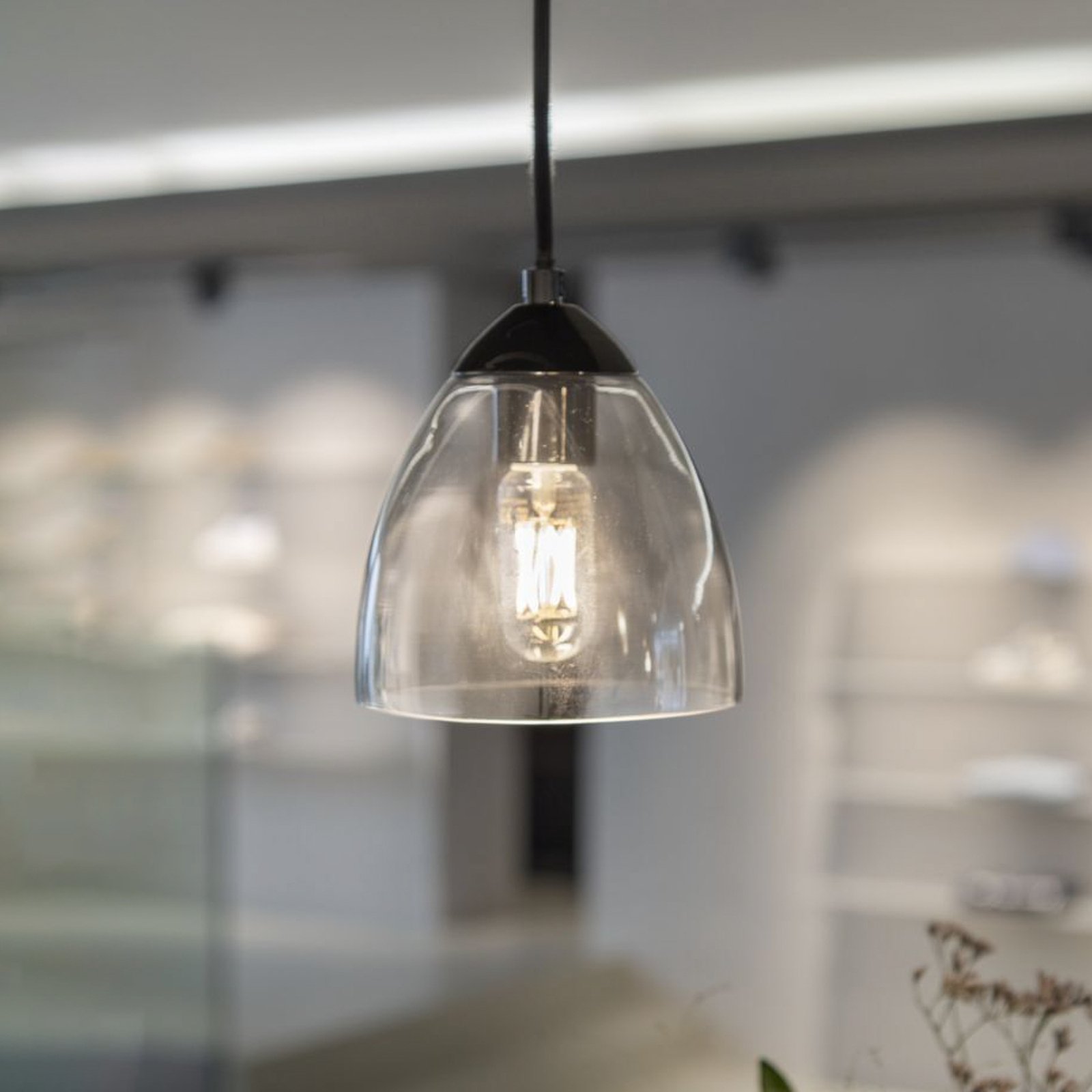 SLV Para Cone GL pendant light with glass shade