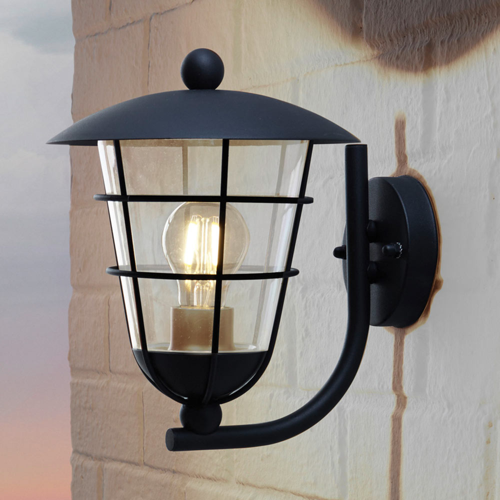 EGLO Decorative Pulfero outdoor wall light, galvanised steel, plastic, E27, 60 W, energy efficiency: A++, W: 22 cm, H: 28 cm