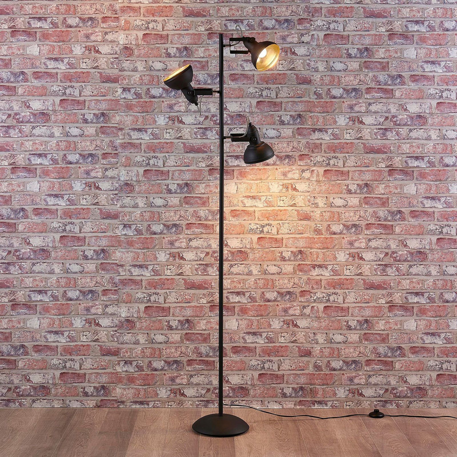 Lilly Stojací Lampa Black/Gold - Lindby