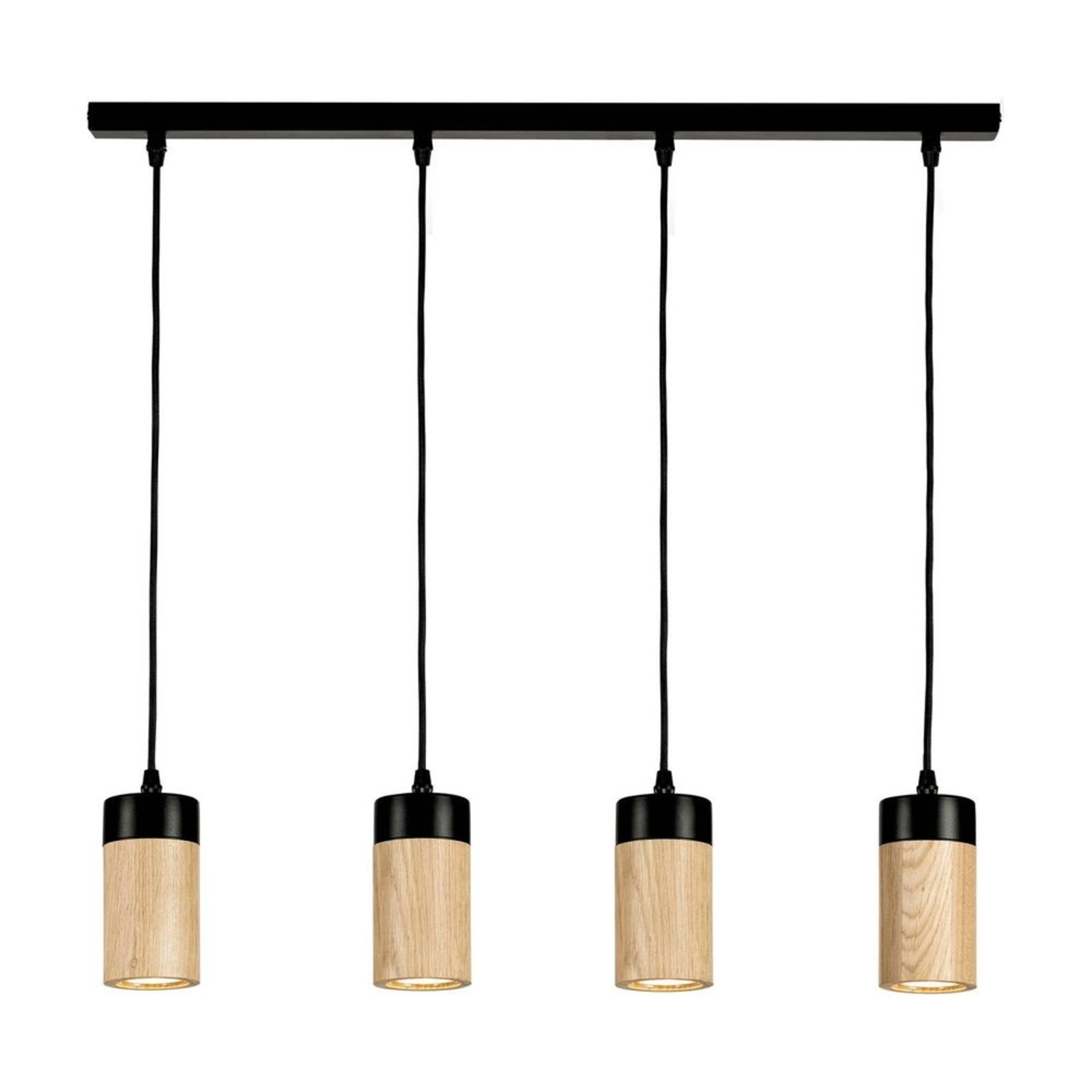 Plain 4 Pendant Black/Wood - Envostar