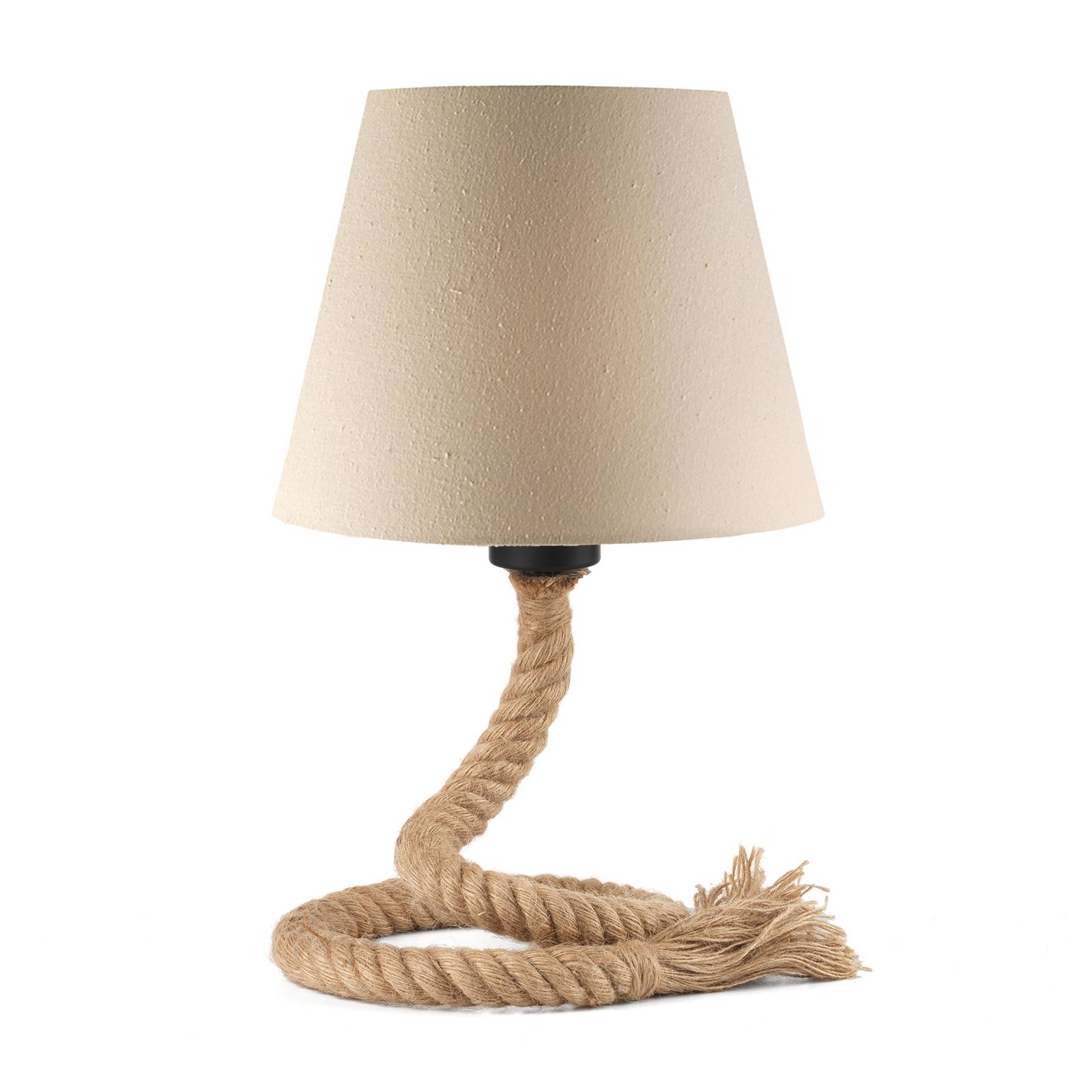 Tischleuchte Mauli aus Seil und Stoff kaufen | Lampenwelt.de