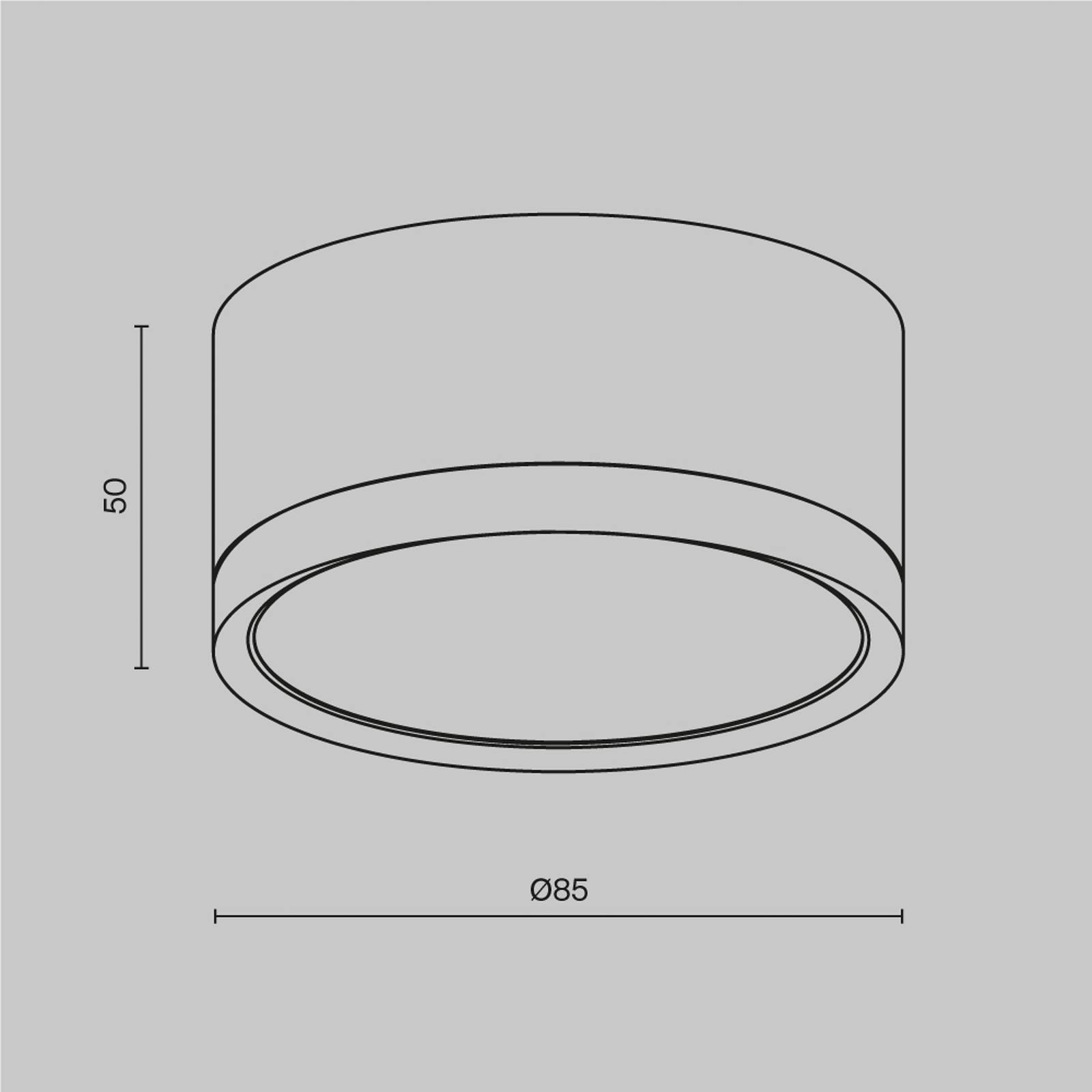 Maytoni downlight Hoop, czarny, wysokość 5 cm Ø 8,5 cm aluminium GX53