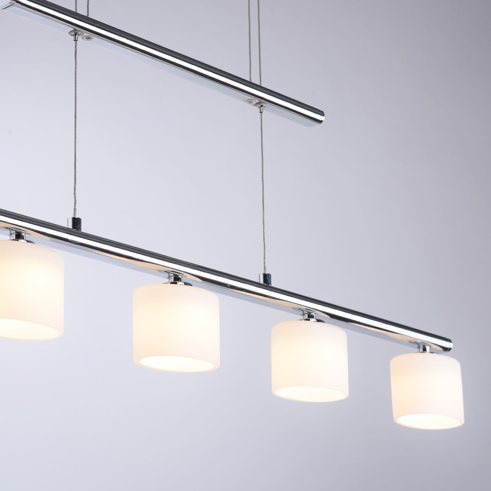 LED hanglamp Hydra, 5-lamps, staalkleurig