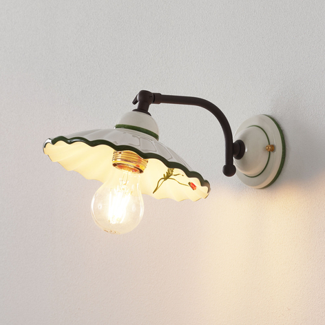 Piękna ceramiczna lampa ścienna PAPAVERI
