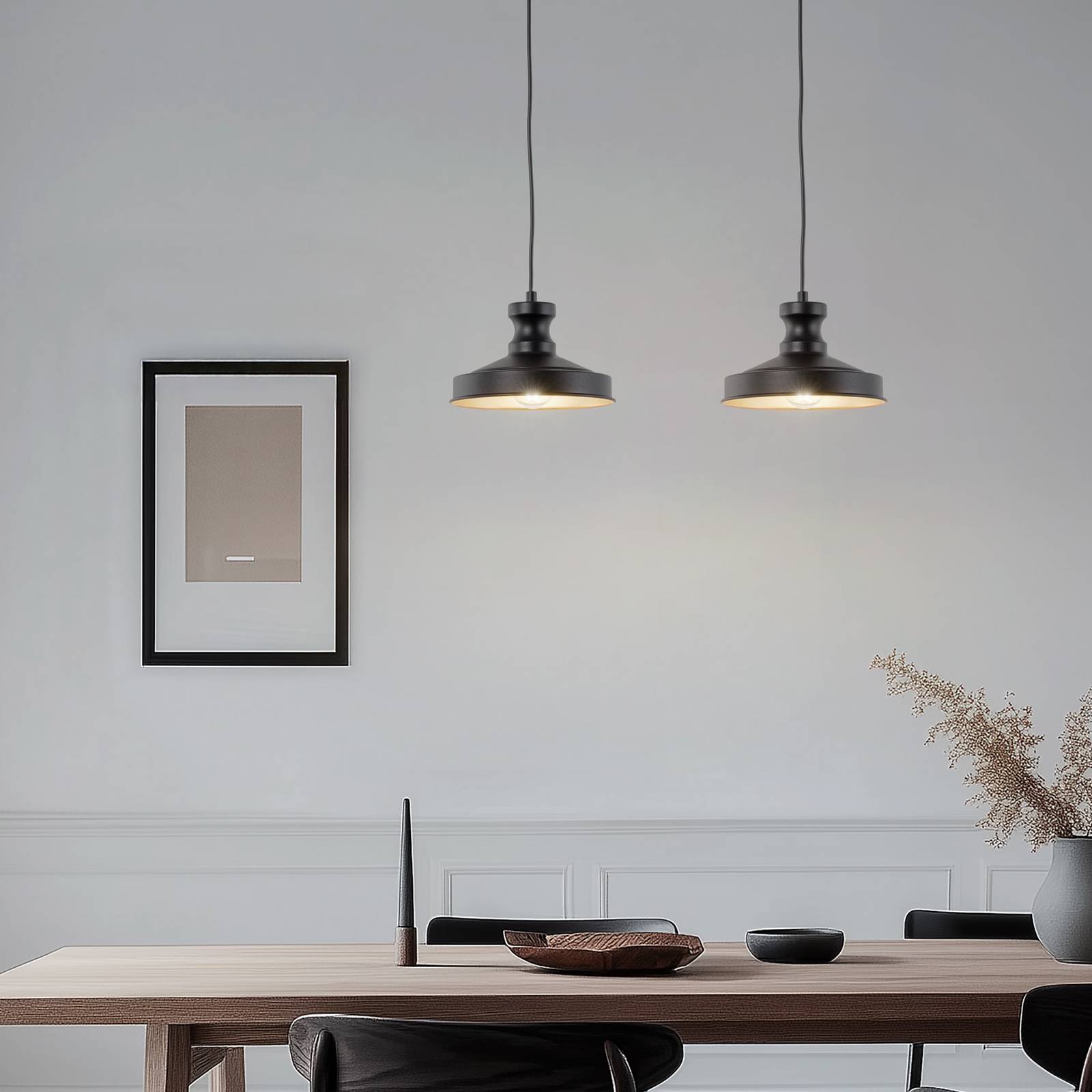 Hängeleuchte Berceste, schwarz, Metall, Ø 22 cm, E27 günstig online kaufen