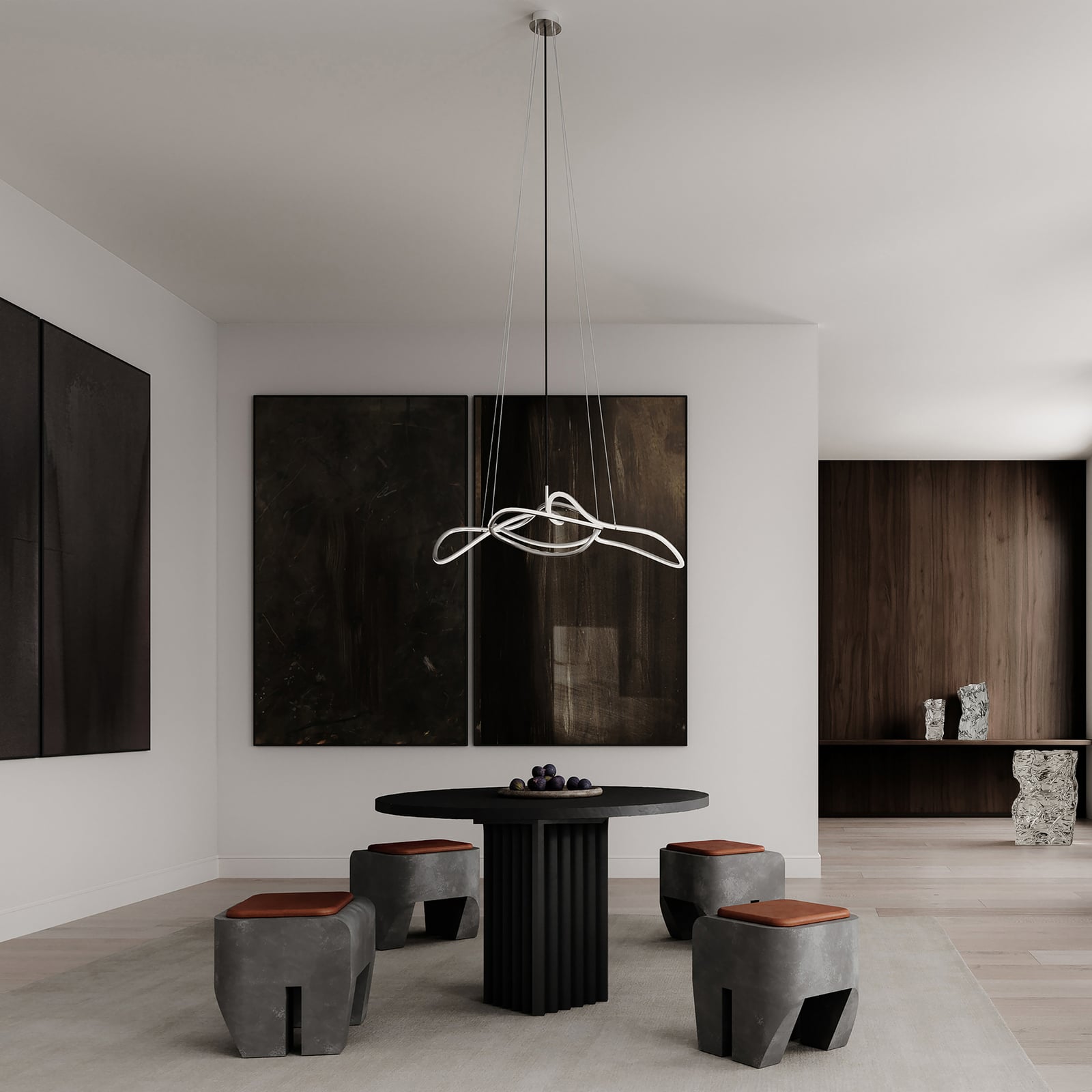 Ghost LED-hengelampe, 116 cm, krom - 101 Copenhagen