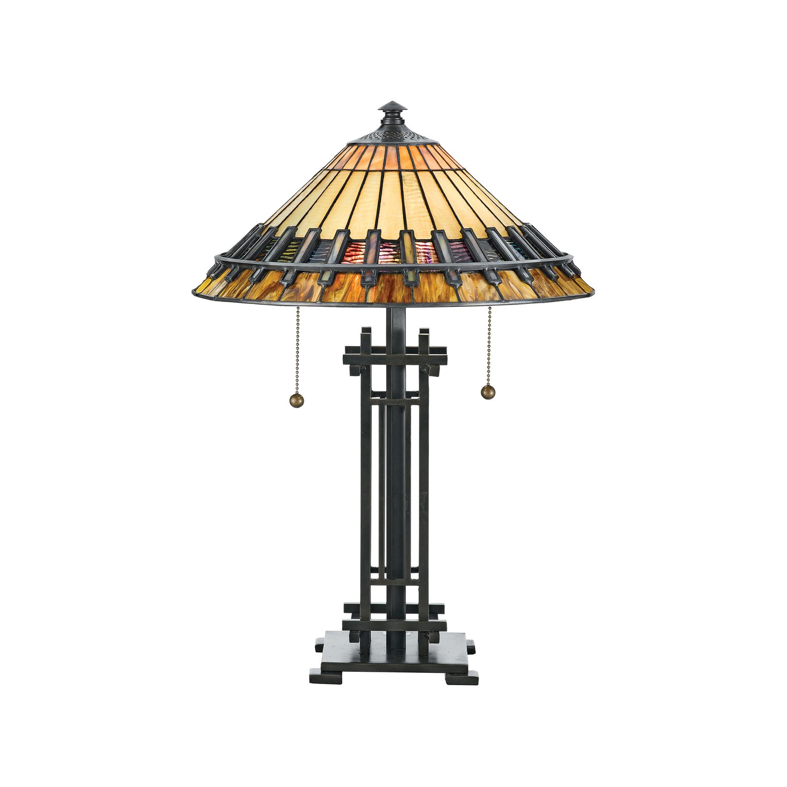 Chastain table lamp, Tiffany-style lampshade